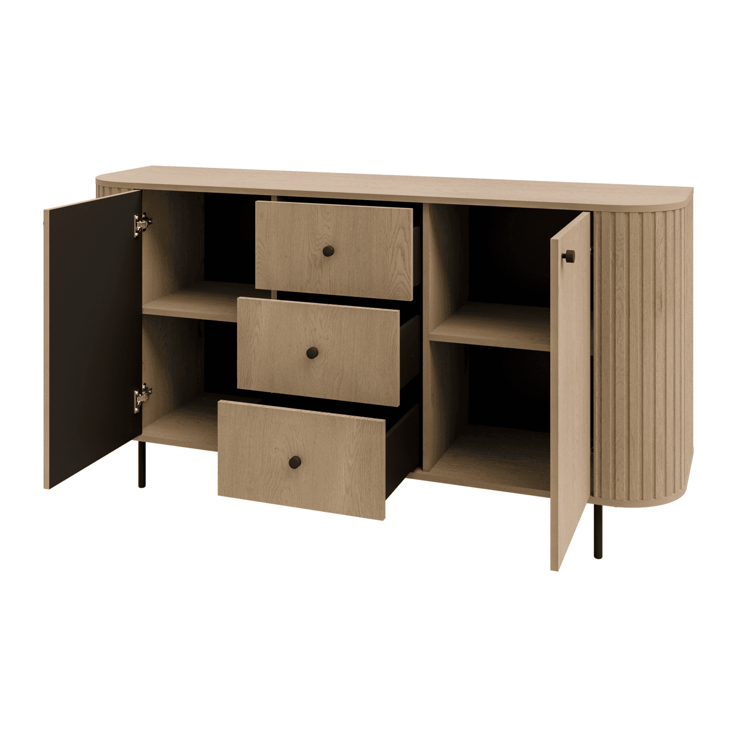 Komoda Fiero 165 cm trzy szuflady Dąb cremona