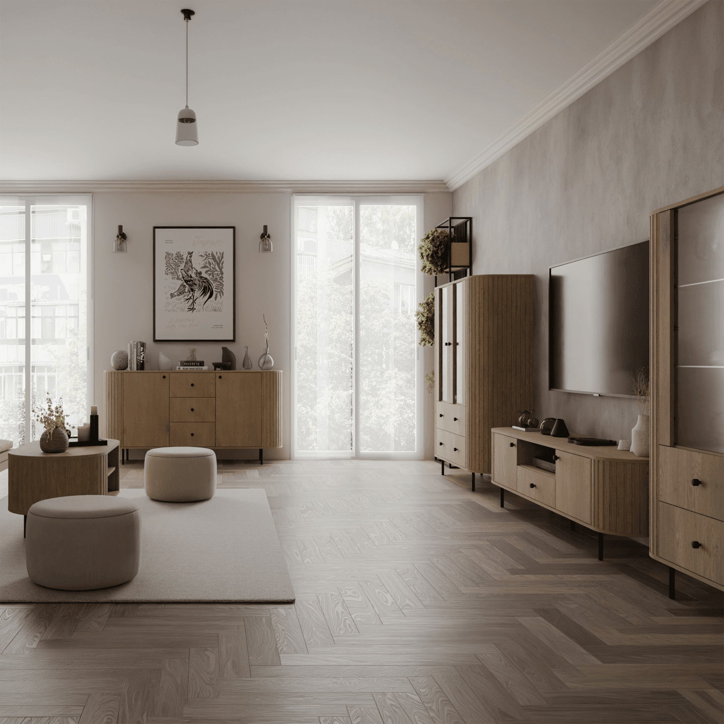 Komoda Fiero 165 cm trzy szuflady Dąb cremona
