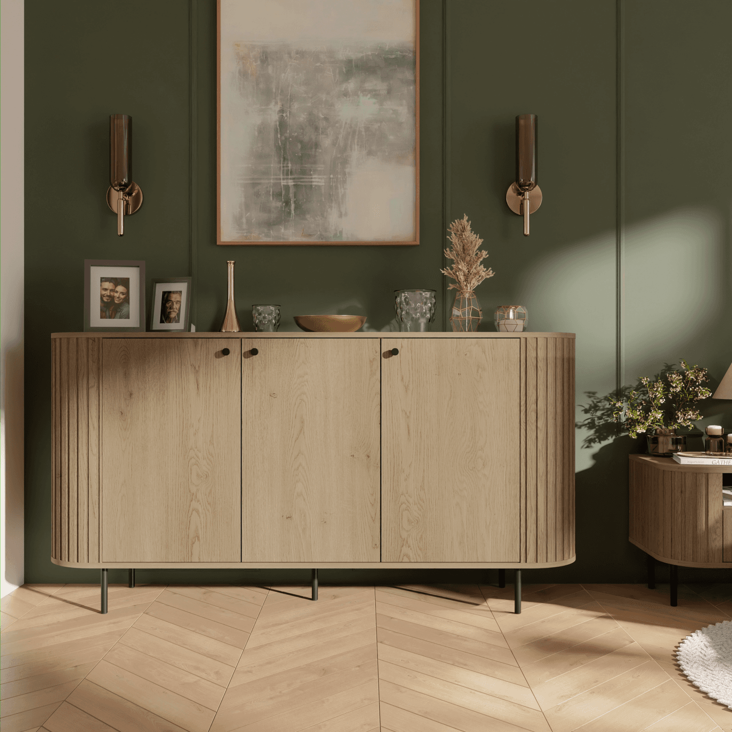 Komoda Fiero 165 cm trzydrzwiowa Dąb cremona - zdjęcie 2