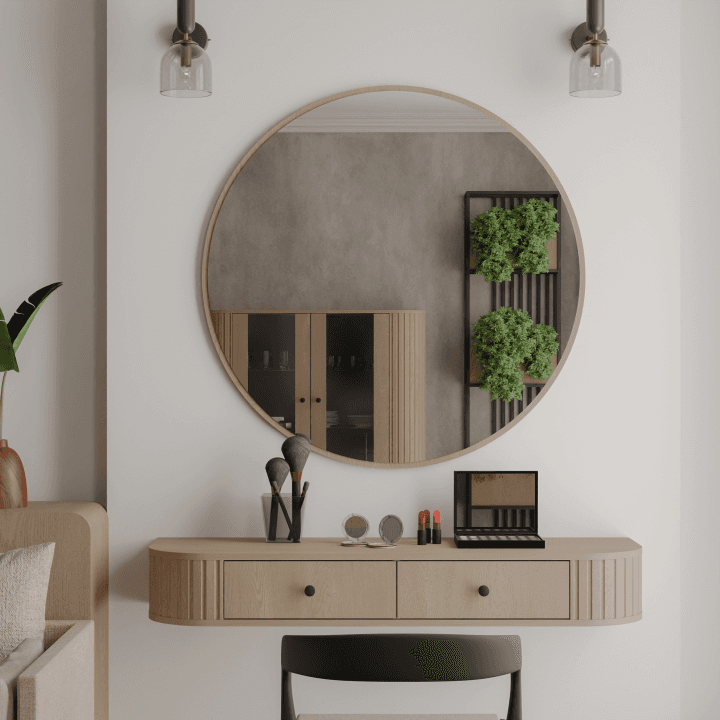 Okrągłe lustro Fiero 100 cm obrzeże Dąb cremona - zdjęcie 2