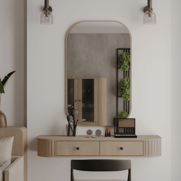 Owalne lustro Fiero 110 cm obrzeże Dąb cremona - zdjęcie 2