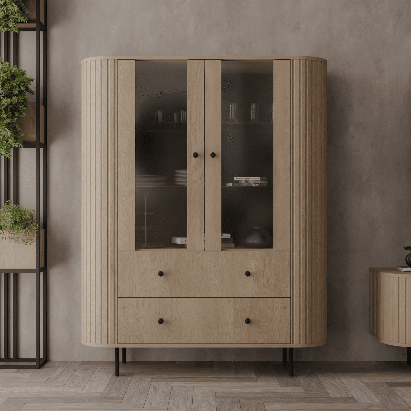 Witryna Fiero 123 cm Dąb cremona - zdjęcie 2