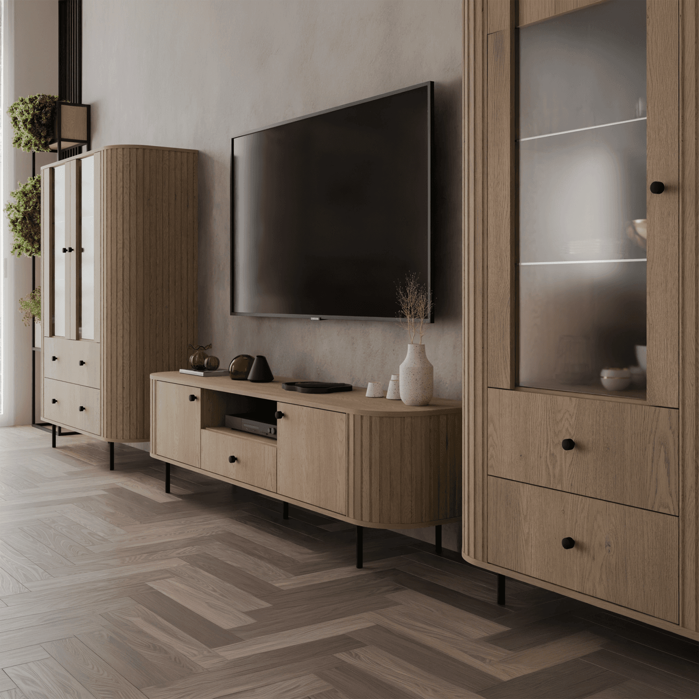 Witryna Fiero 123 cm Dąb cremona