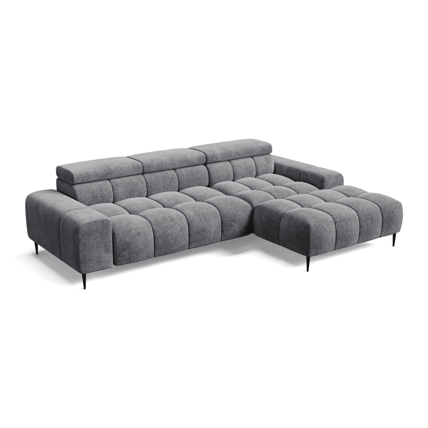 Narożnik PLAZA MINI pikowany na metalowych nóżkach