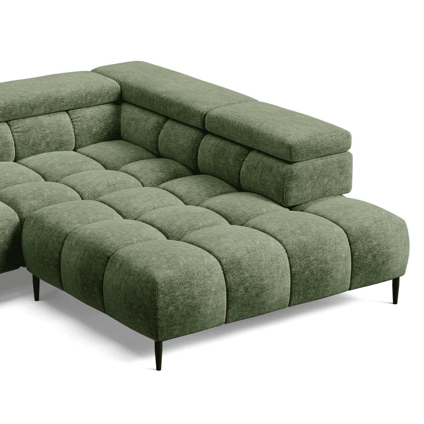 Duży narożnik PLAZA XL pikowany z wysuwem siedziska | Tkanina Aphrodite 1