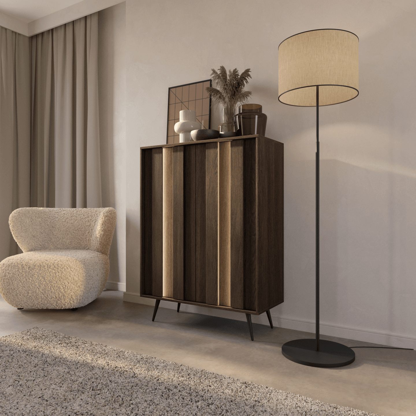 Wysoka komoda Novo 2D 125 cm Dąb Dunin - zdjęcie 2