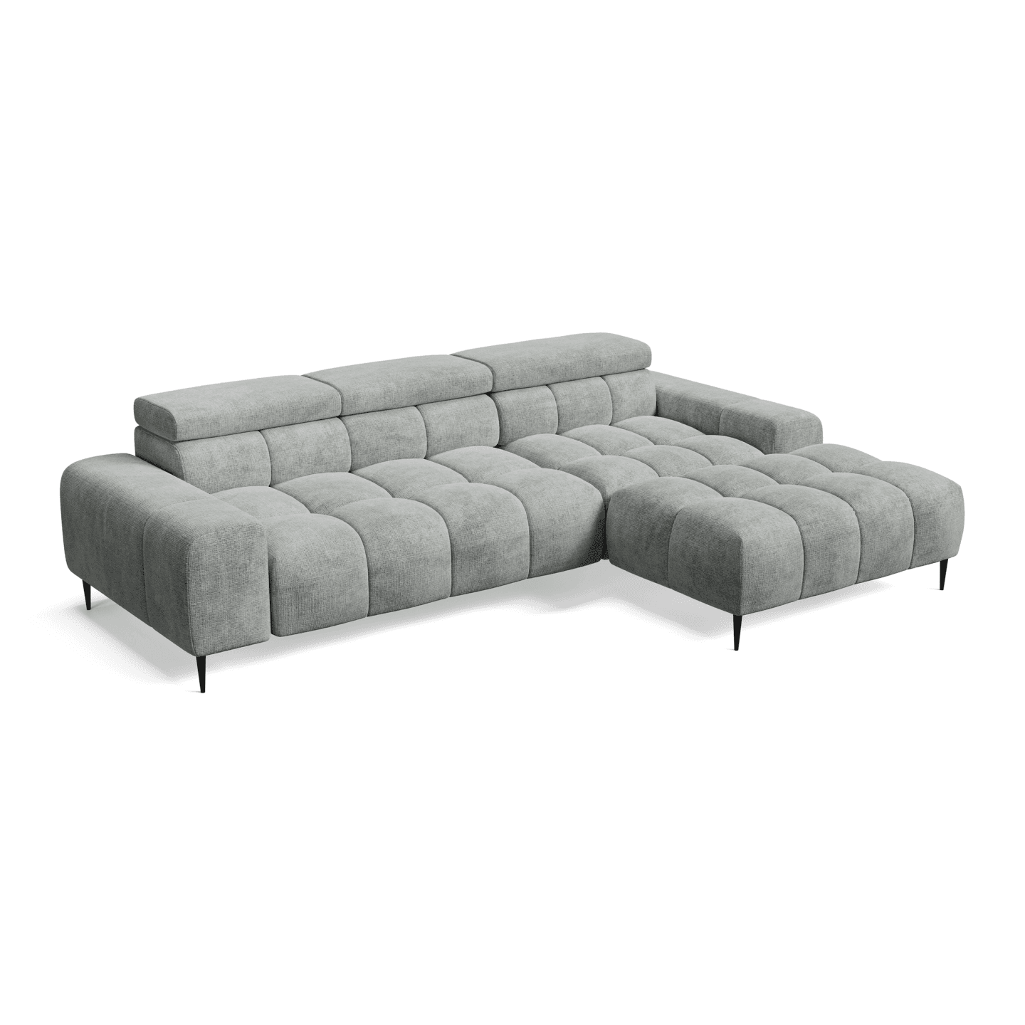 Narożnik PLAZA MINI pikowany na metalowych nóżkach