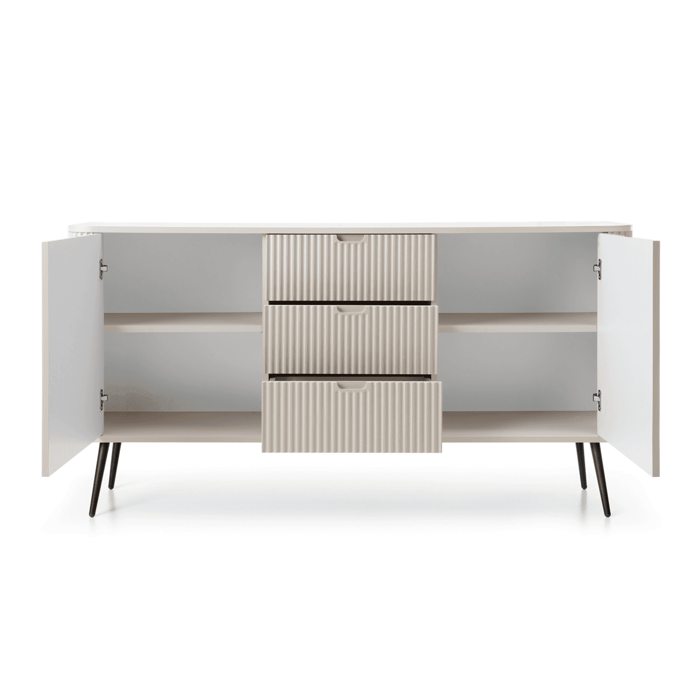 Komoda Nole 168 cm kaszmir + czarne nogi