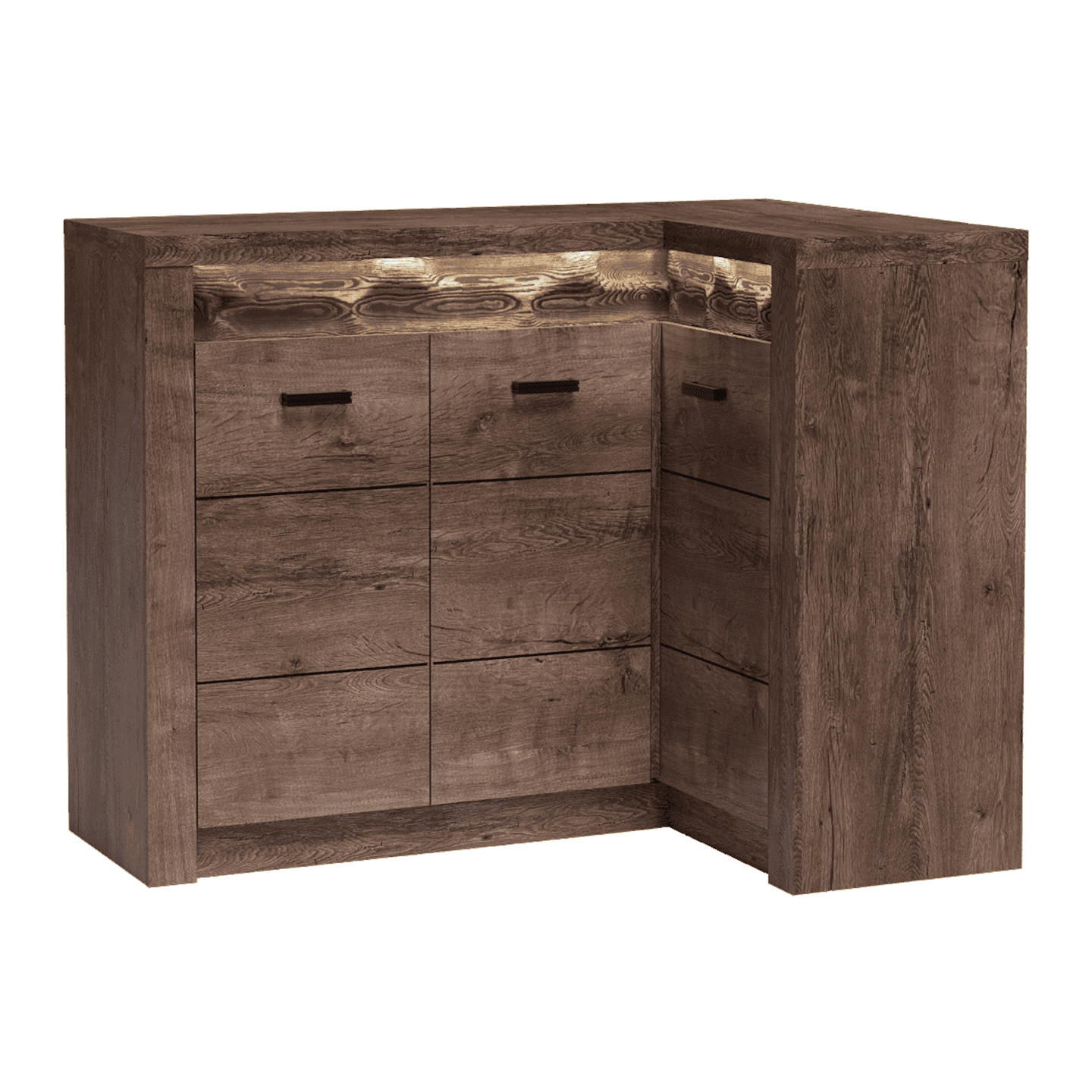 Komoda narożna Monteri 131 cm Jesion Ciemny