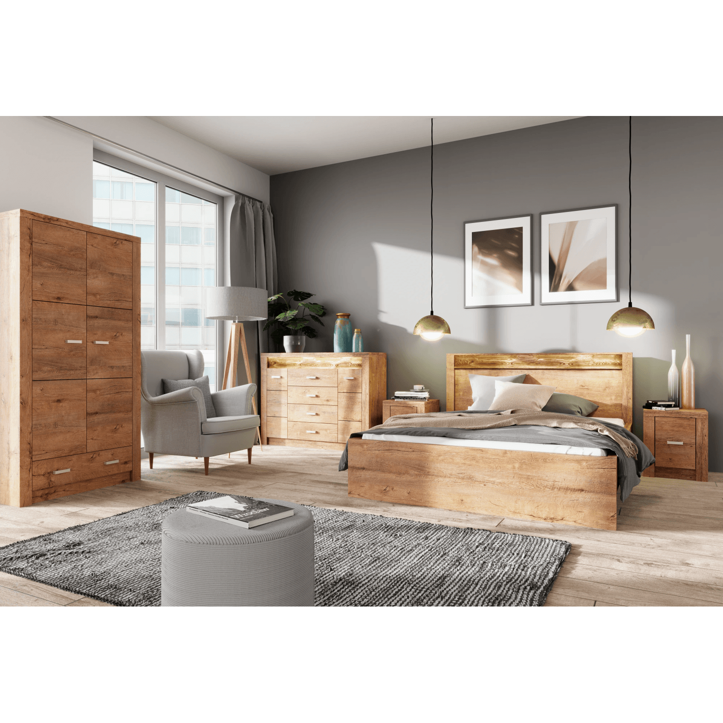 Szafka RTV Monteri 137 cm Jesion Jasny