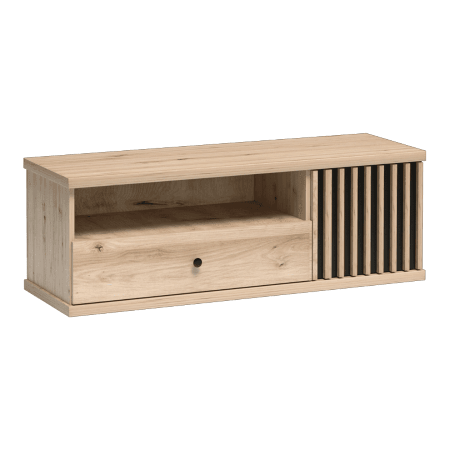 Szafka RTV Norvian 124 cm Dąb Artisan + Czarny