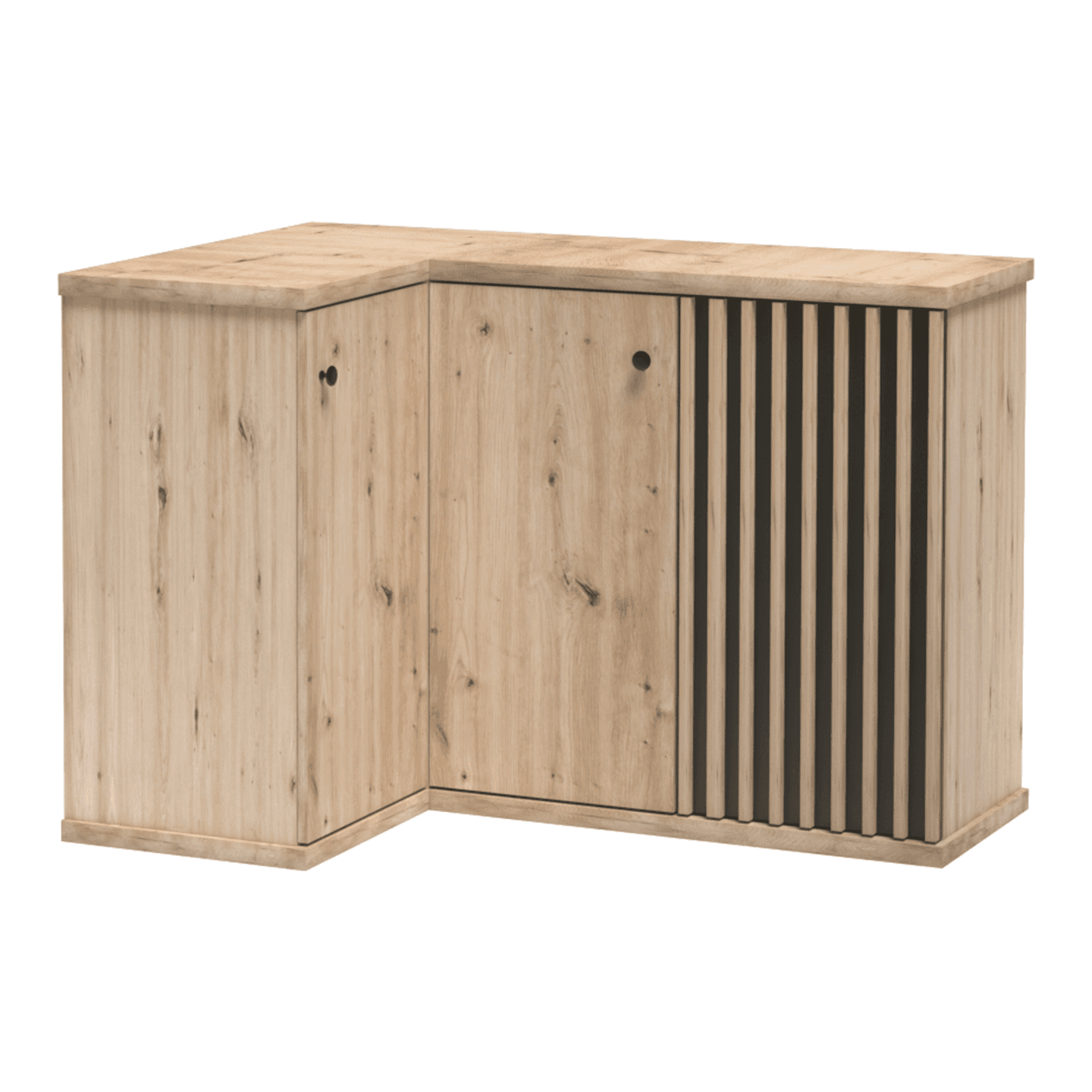 Komoda narożna Norvian 123 cm Dąb Artisan + Czarny