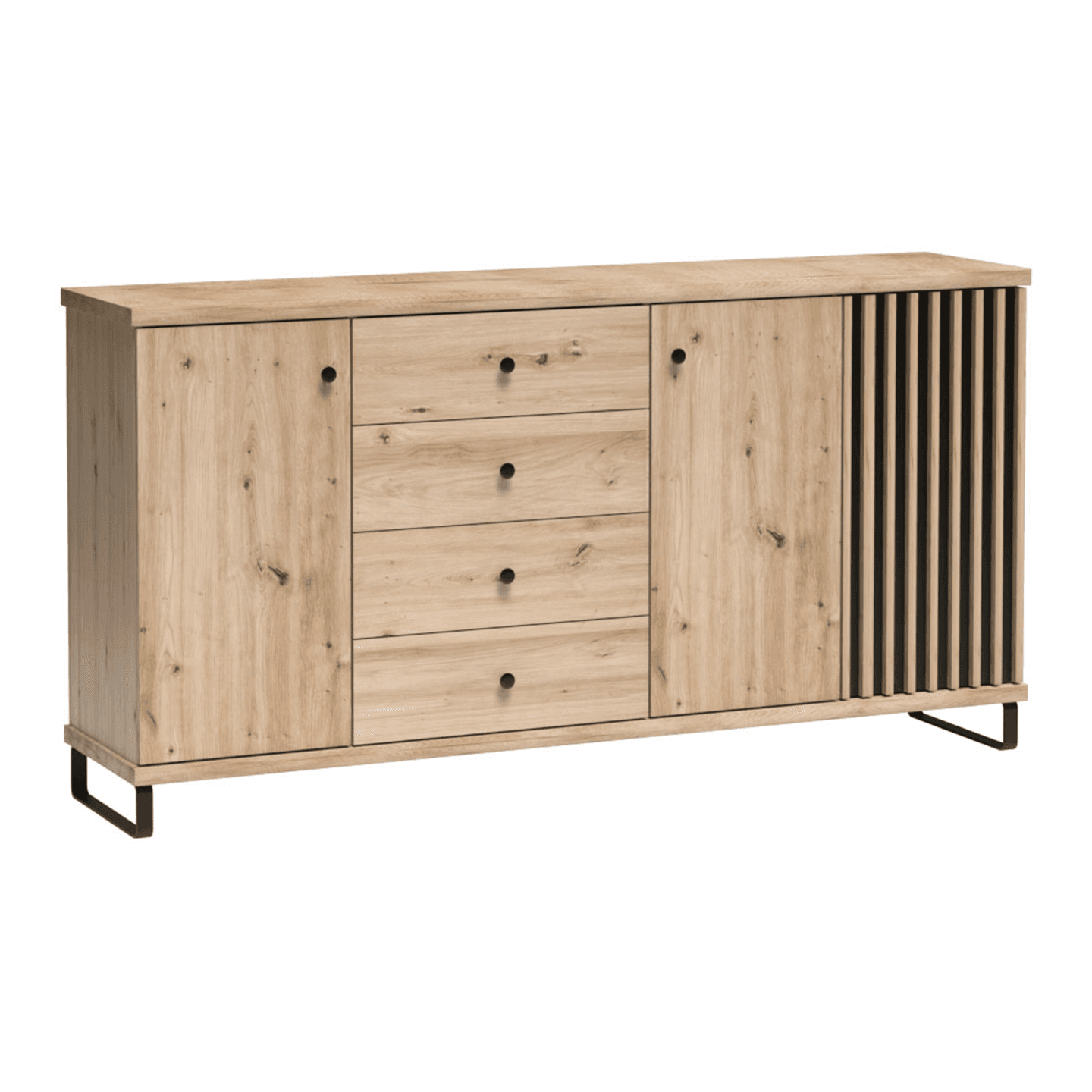 Komoda Norvian 183 cm Dąb Artisan + Czarny