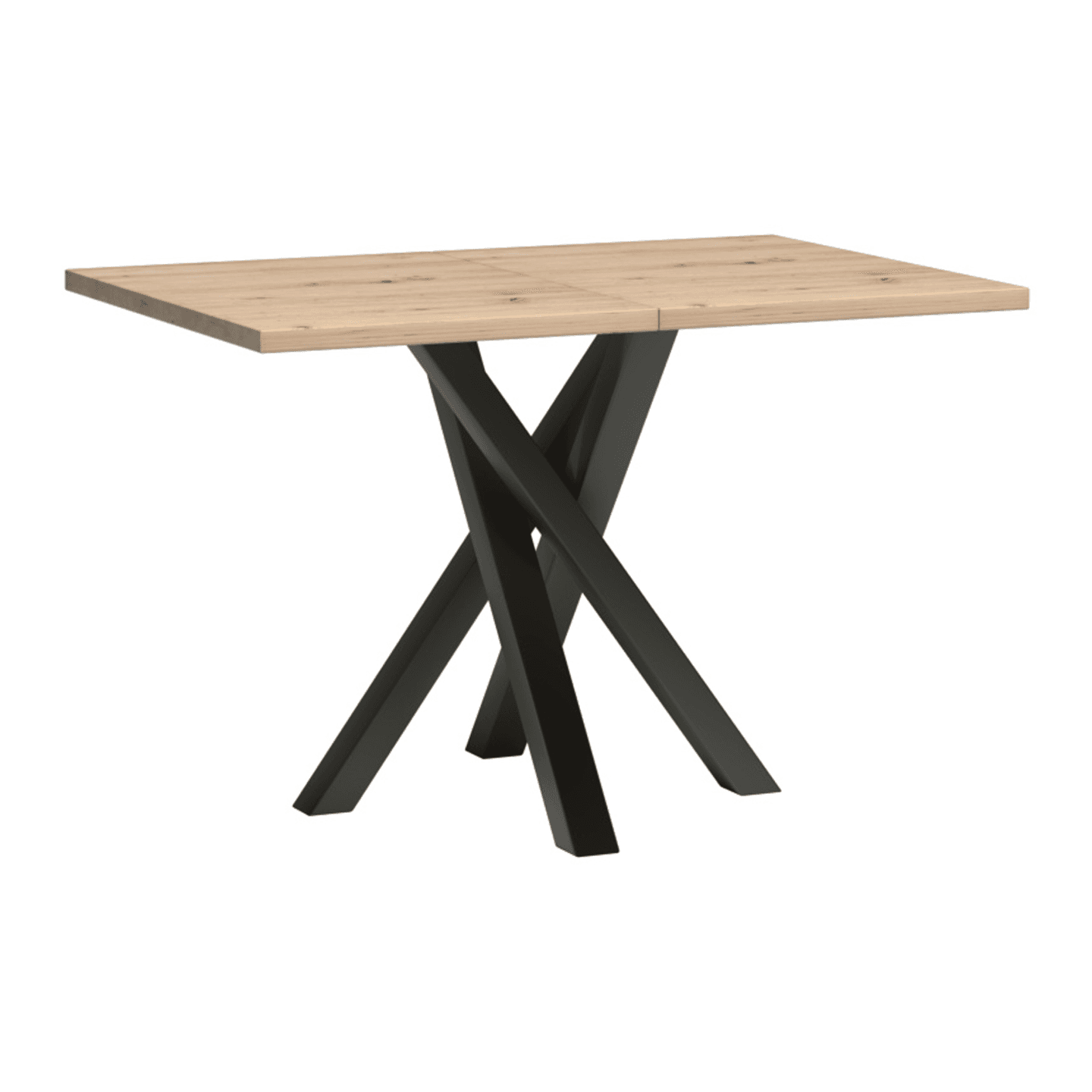 Stół Norvian 120-160 cm Dąb Artisan + Czarny