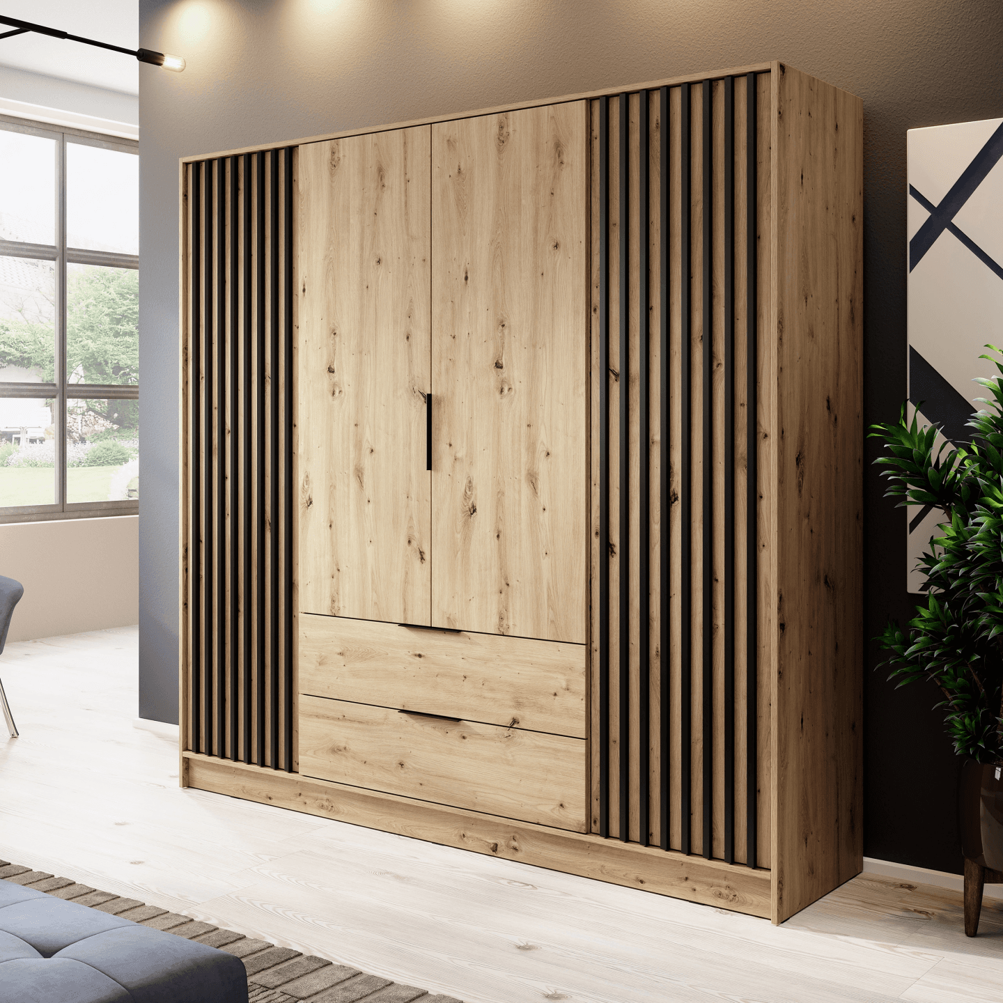 Szafa Bella 4D dąb artisan - zdjęcie 2