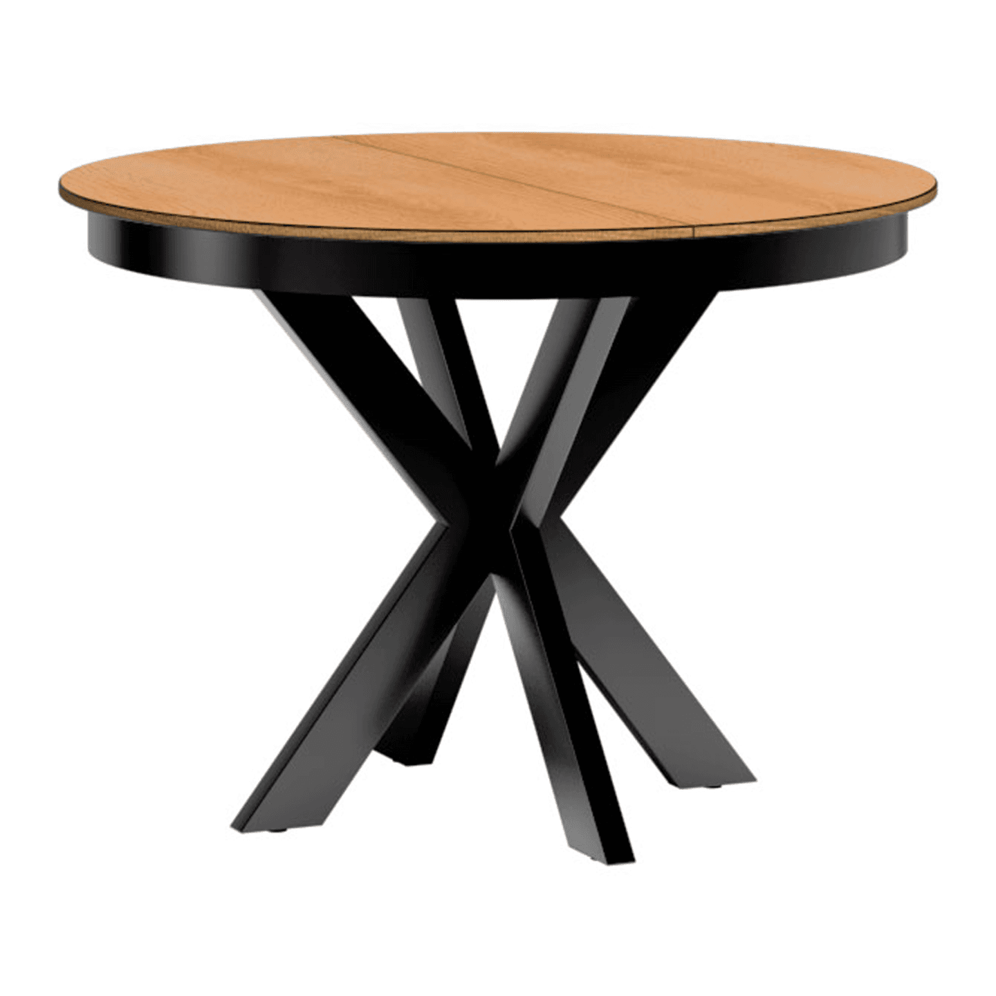 Stół Lorensa 110-150 cm Dąb Karmel + Czarne nogi