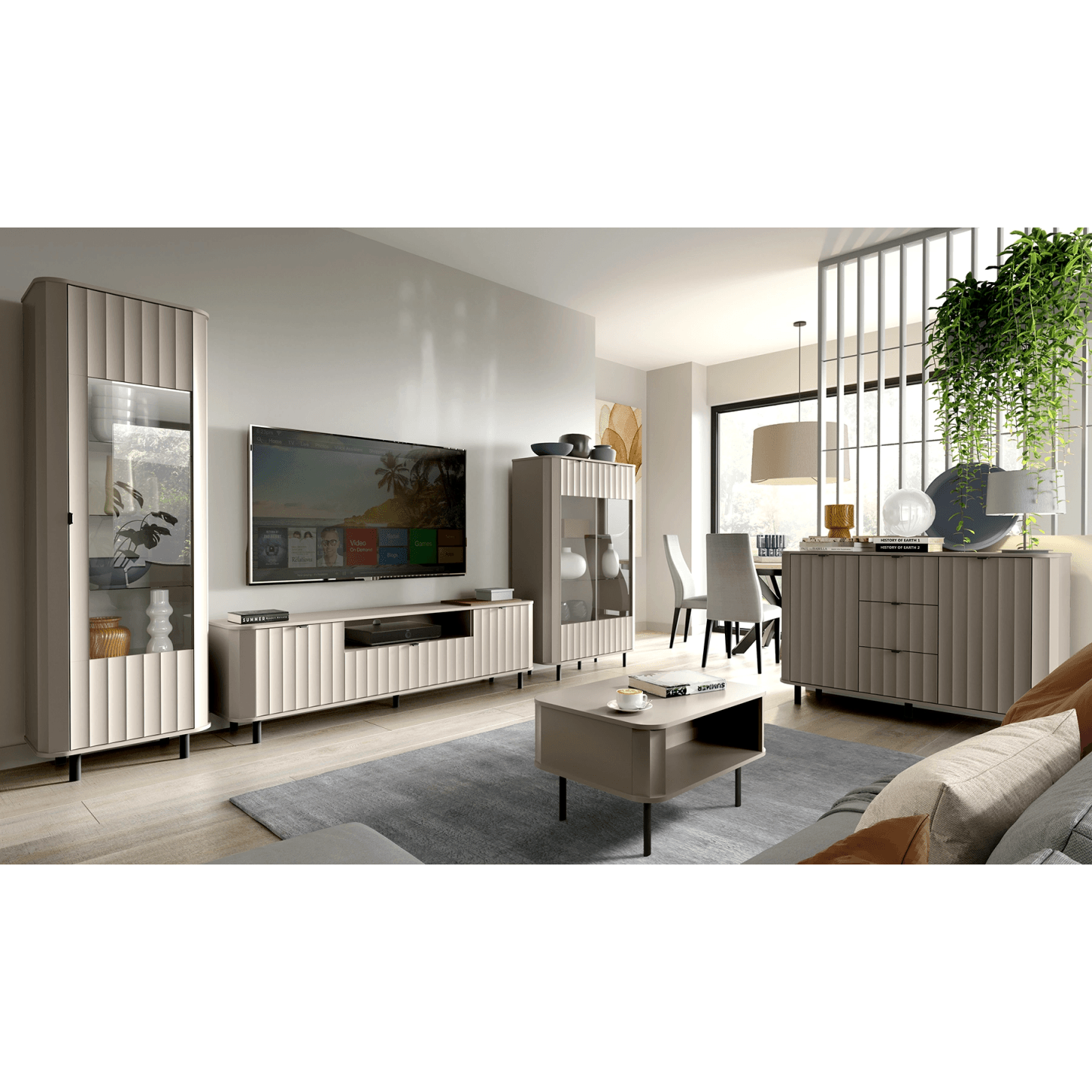 Szafka RTV Belvero 137 cm Clay Gray - zdjęcie 2