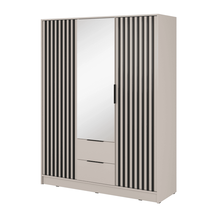 Szafa Bella 155 x 200 cm z lustrem kaszmir, lamele