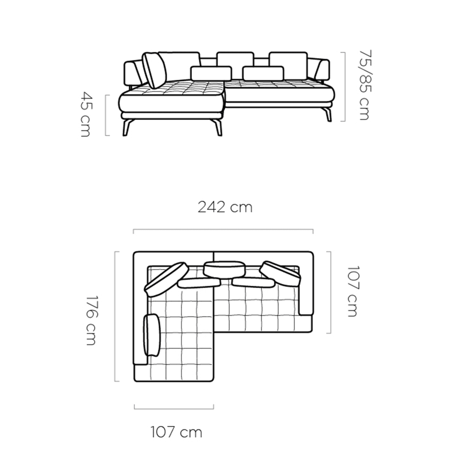 Narożnik Giotto Tkanina Bubble 13 Strona lewa
