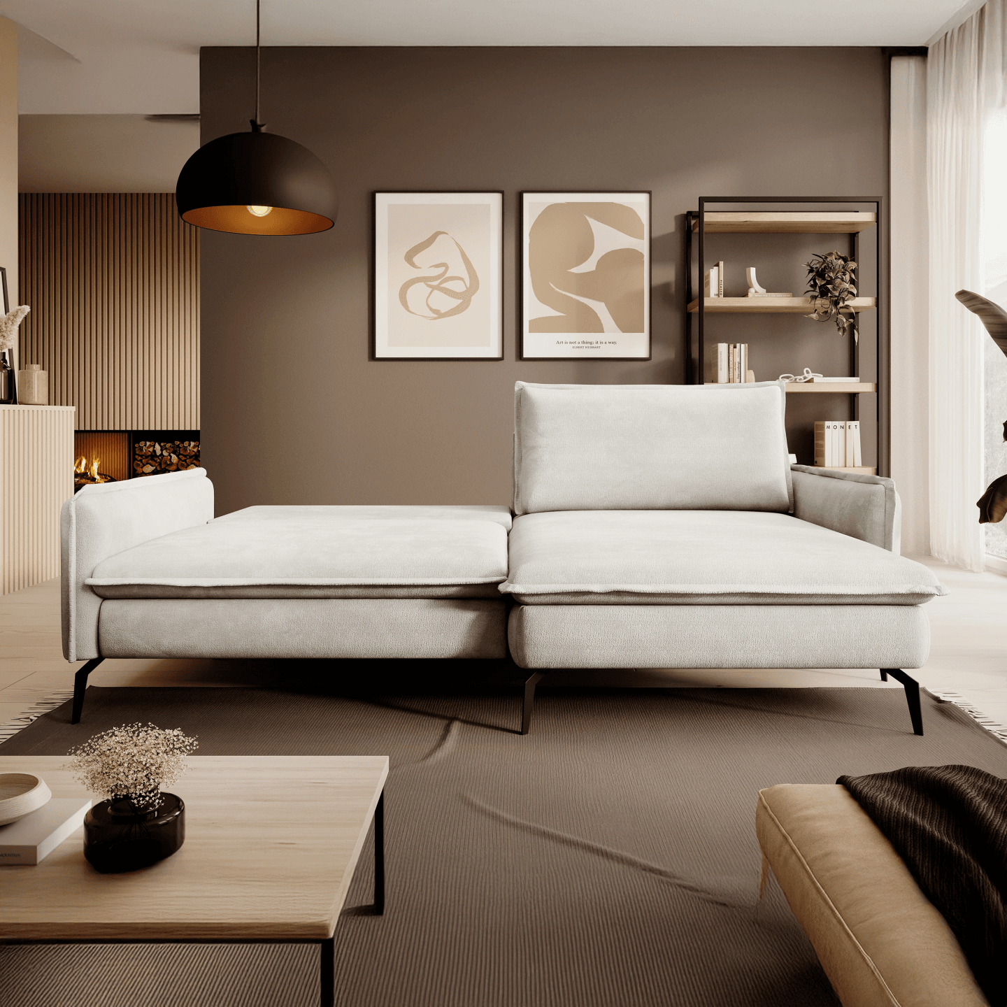 Narożnik Glossy Tkanina Cloud 3 Strona lewa