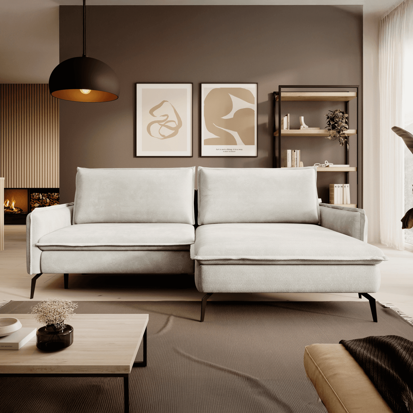 Narożnik Glossy Tkanina Cloud 3 Strona lewa