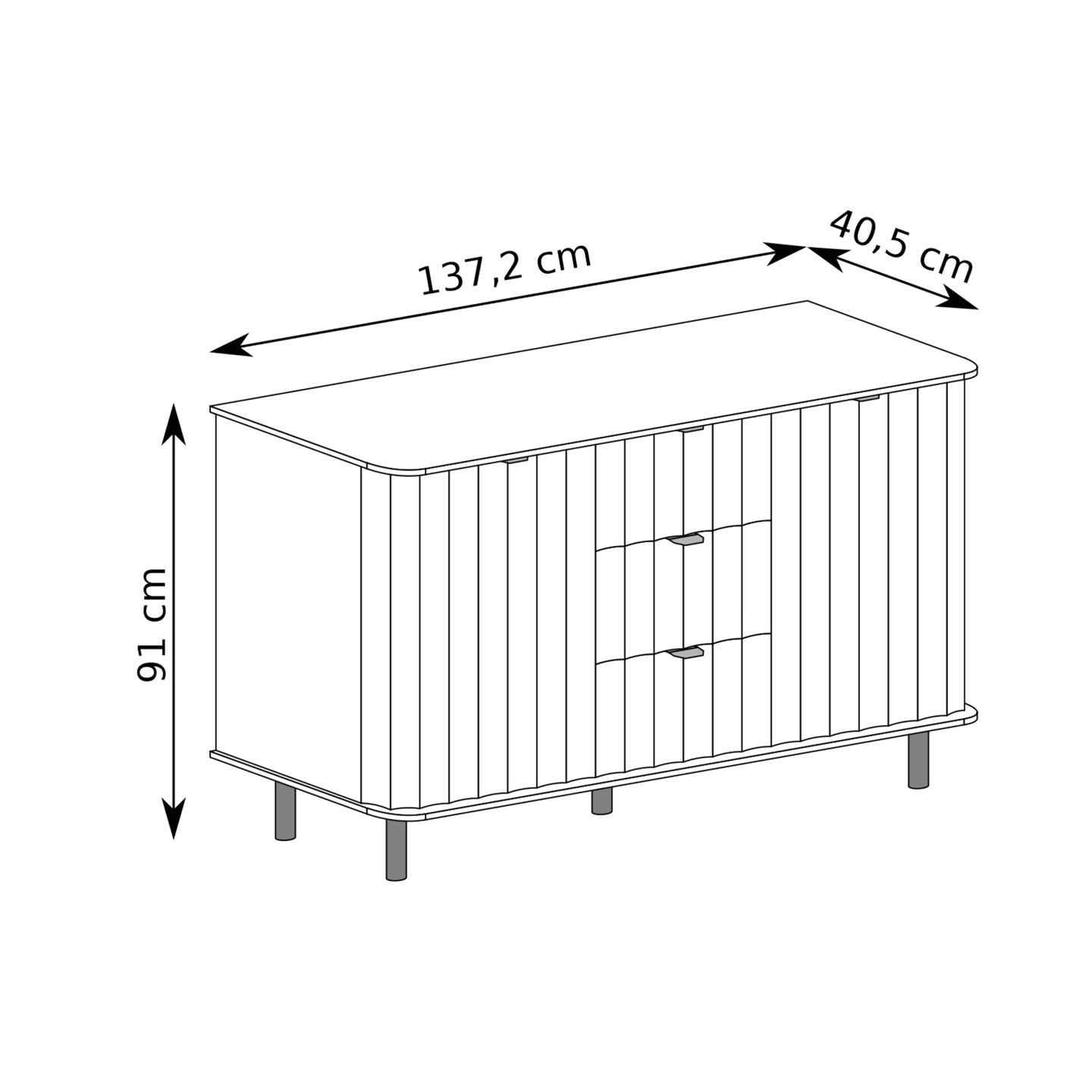 Komoda Belvero 137 cm Clay Gray