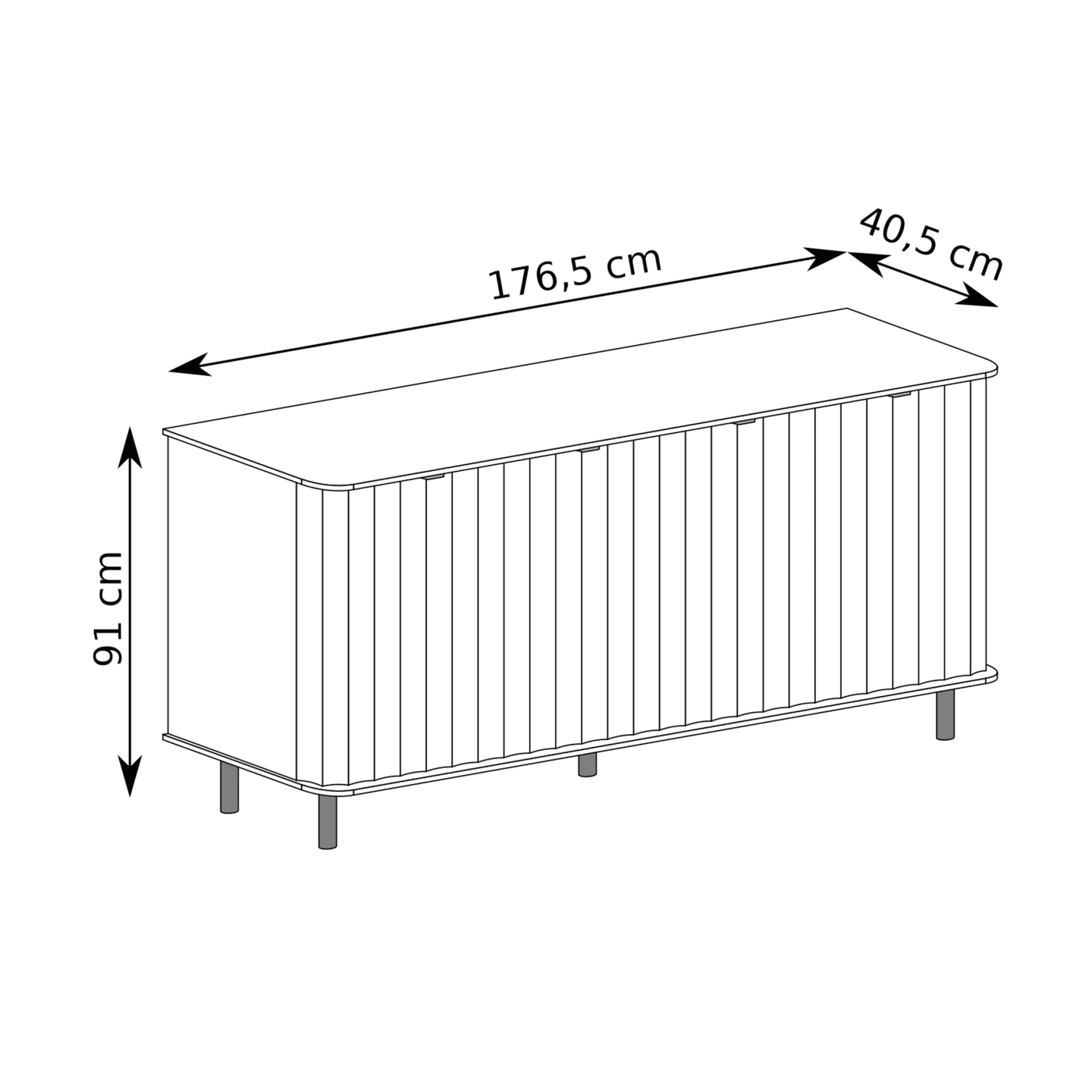 Komoda Belvero 177 cm Clay Gray