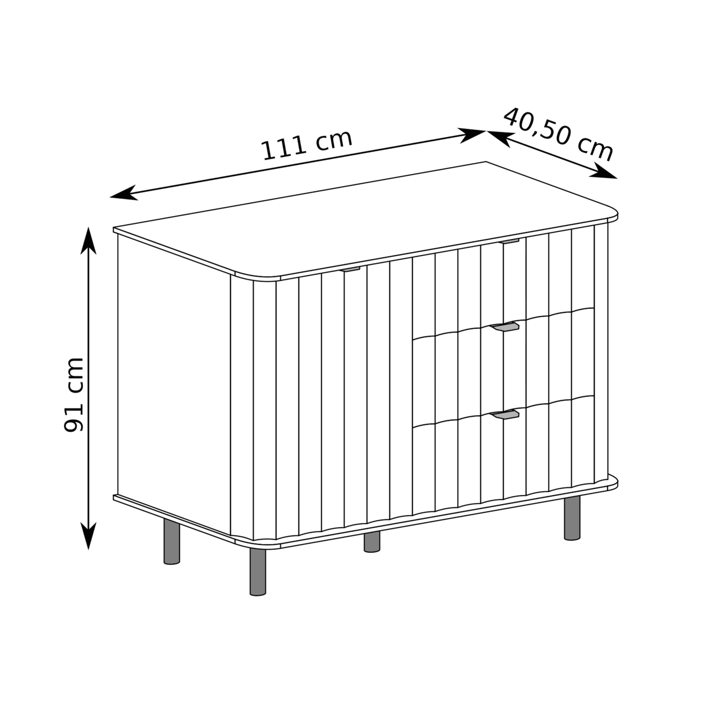Komoda Belvero 111 cm Biel Alpejska