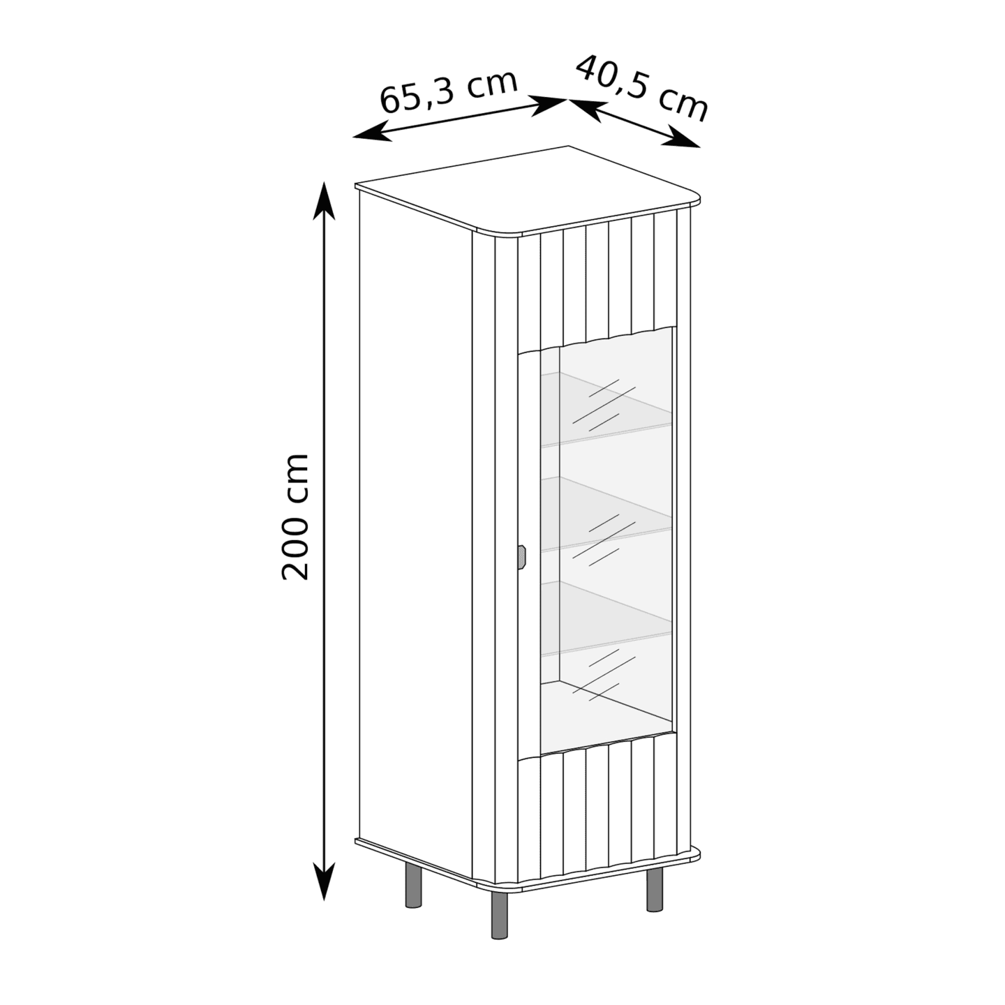 Witryna Belvero 65 cm Clay Gray