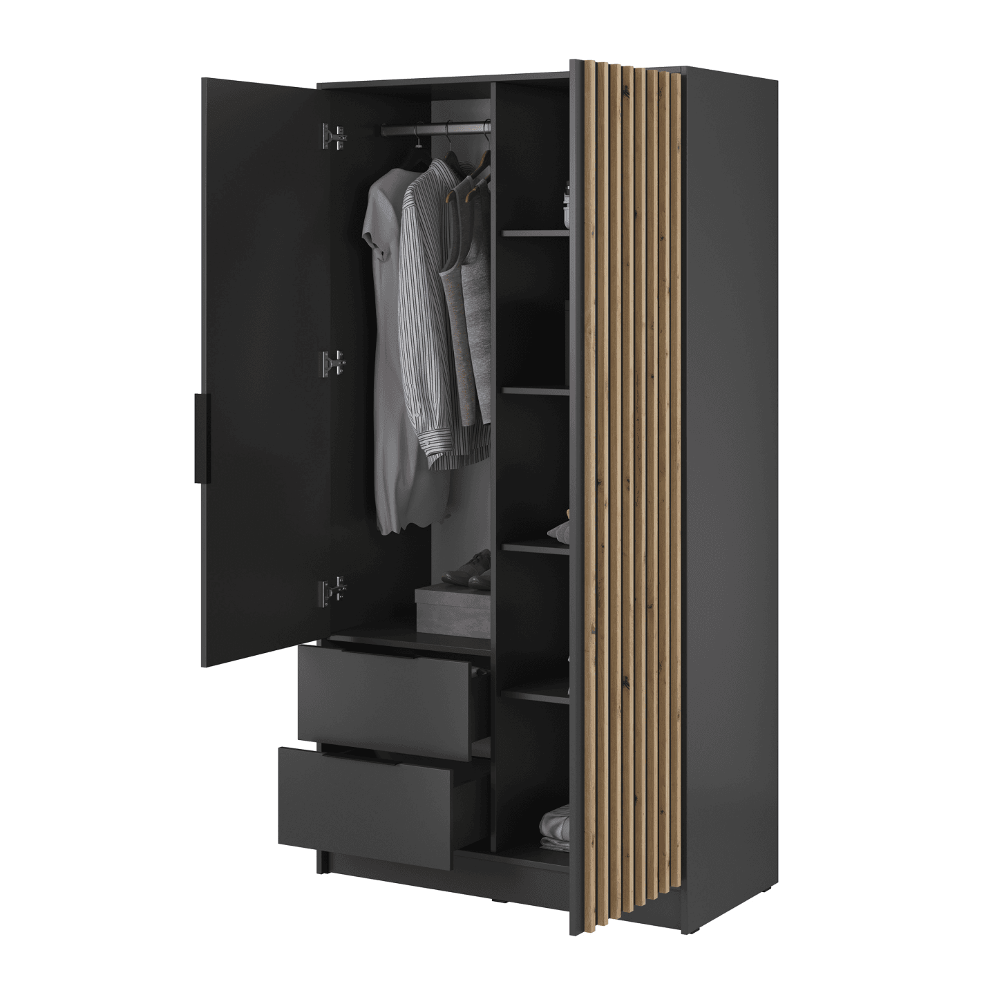 Szafa Bella z lustrem 105 x 200 cm, grafit