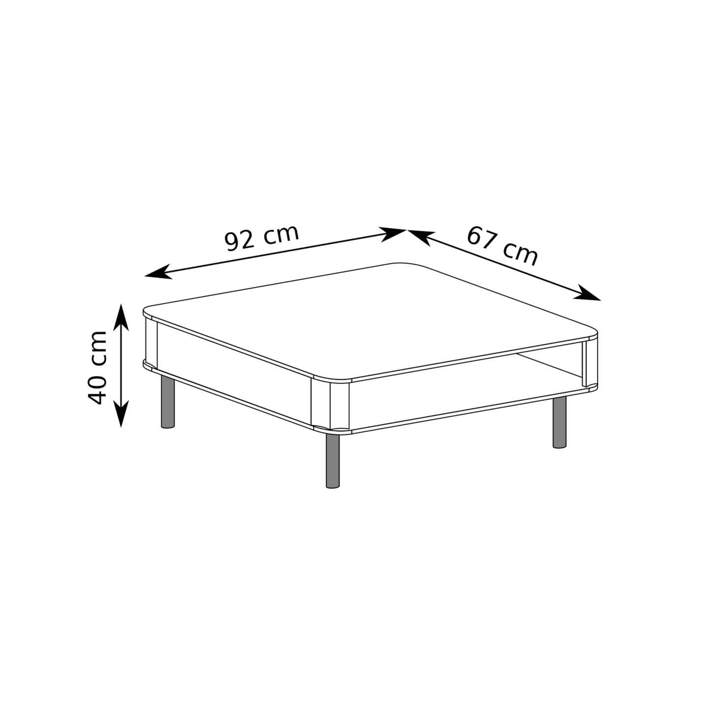 Stolik kawowy Belvero 92 cm Clay Gray