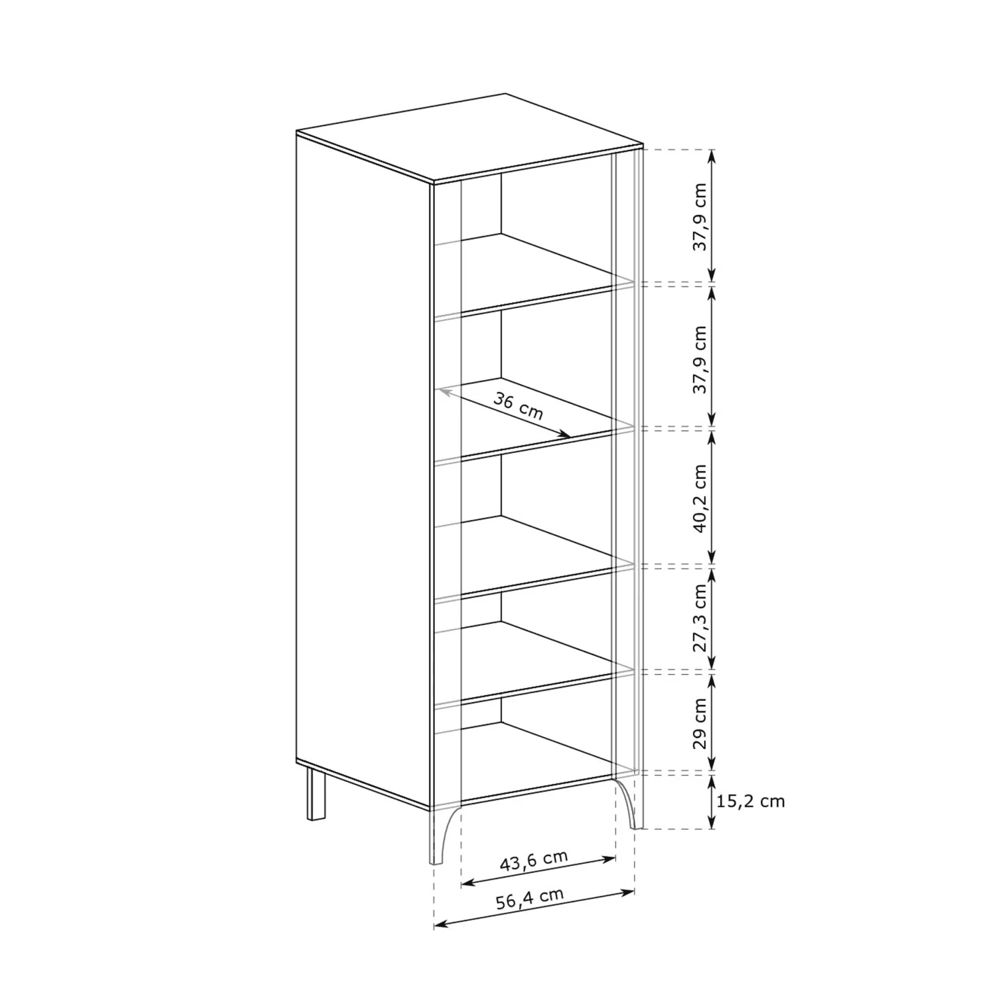 Witryna Solvian 60 cm Kaszmir
