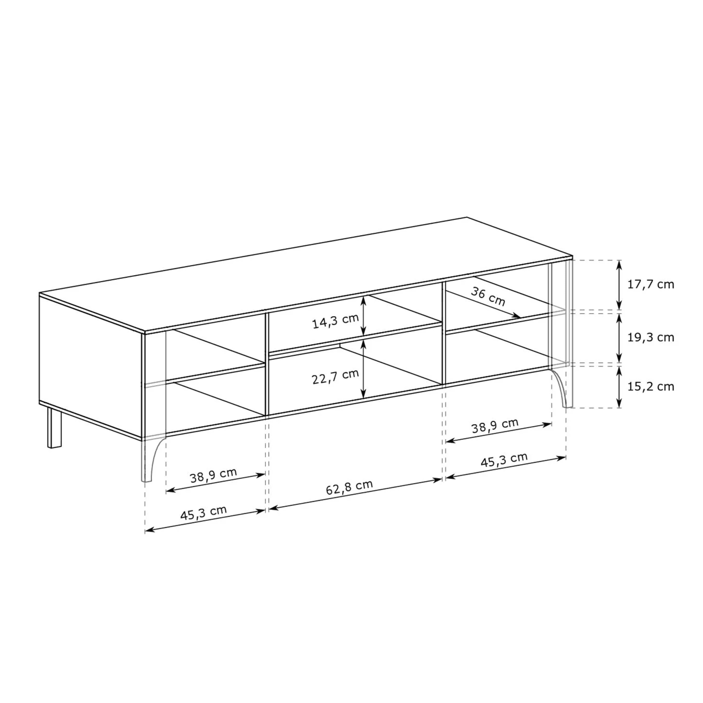 Szafka RTV Solvian 160 cm Czarna