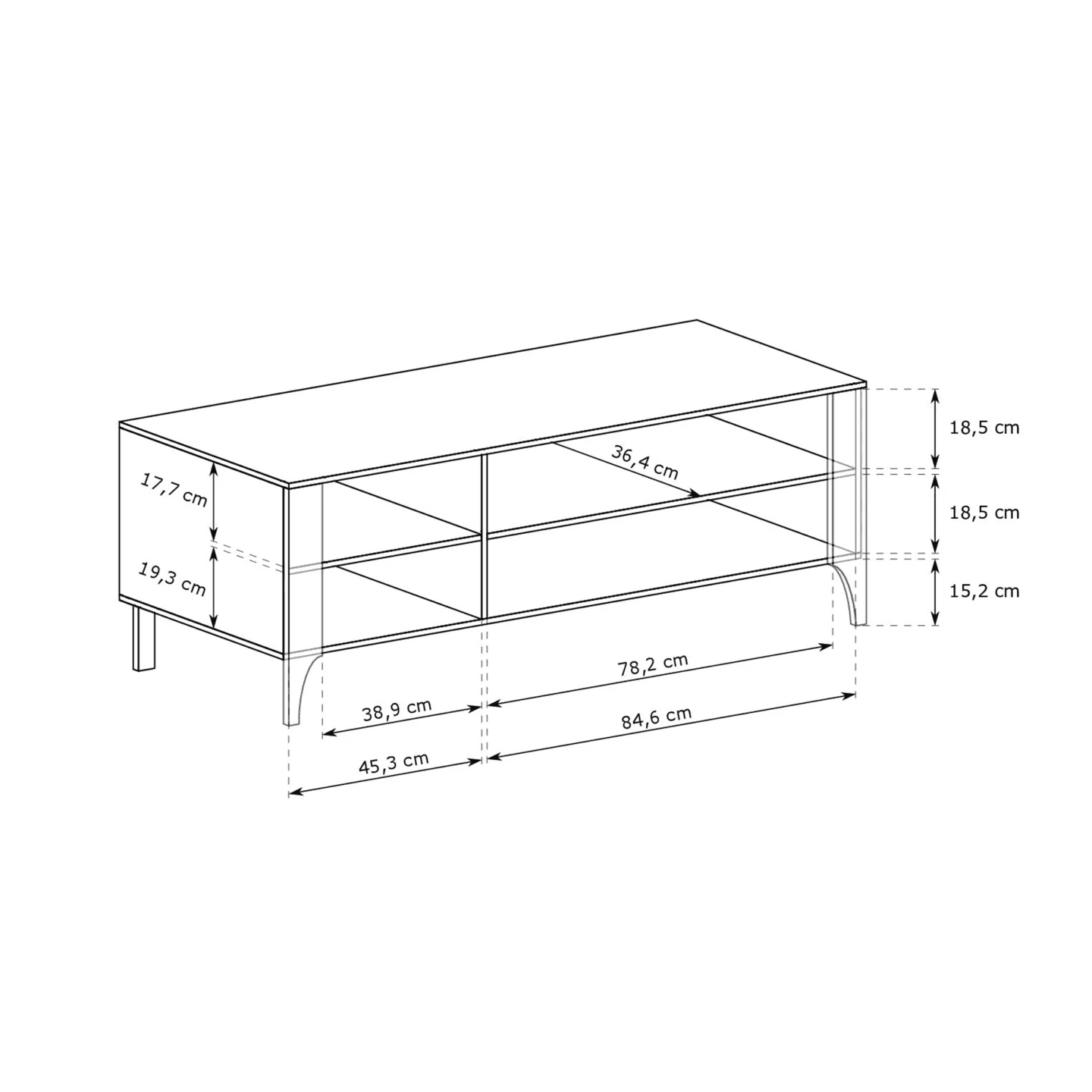 Szafka RTV Solvian 135 cm Czarna
