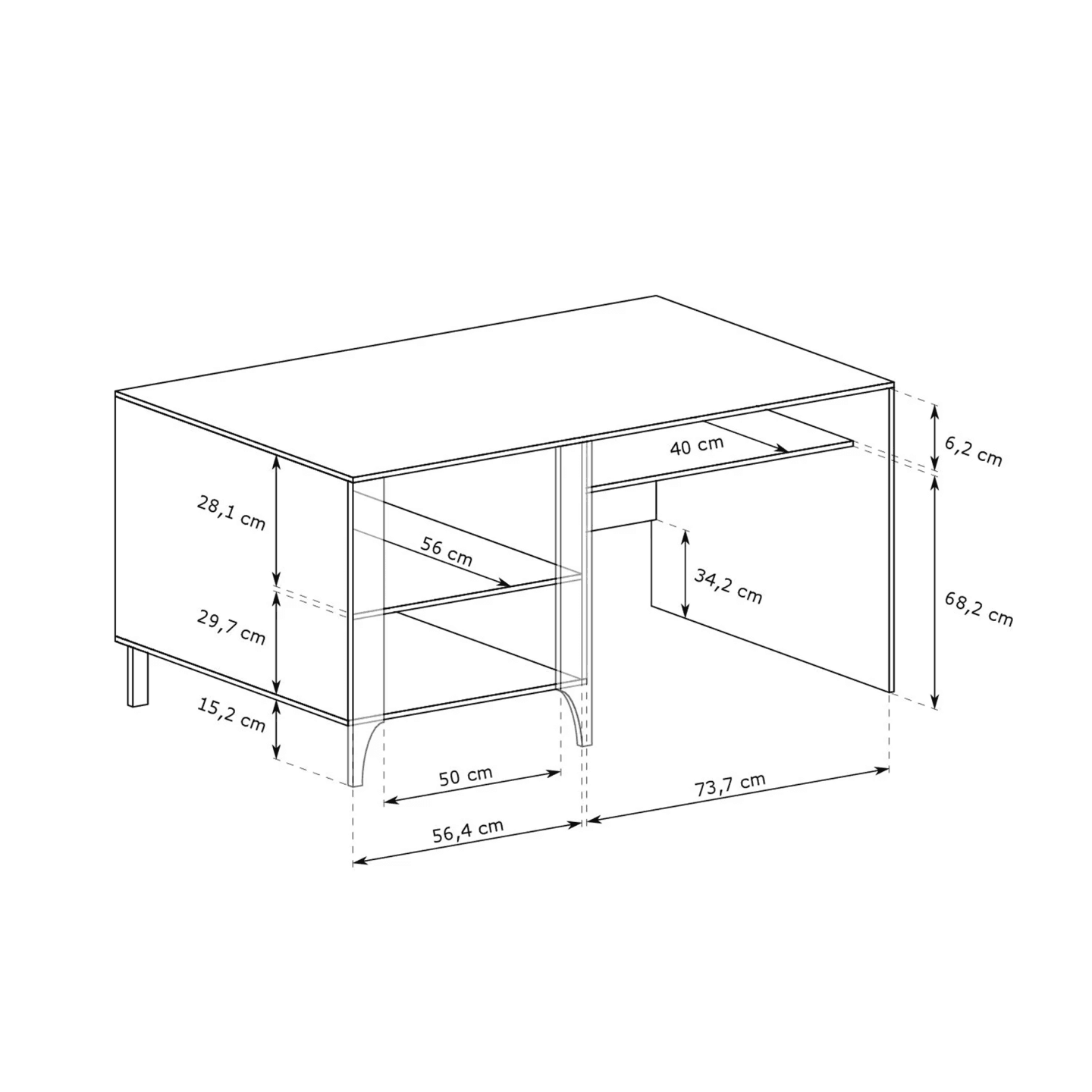 Biurko Solvian 135 cm Czarne