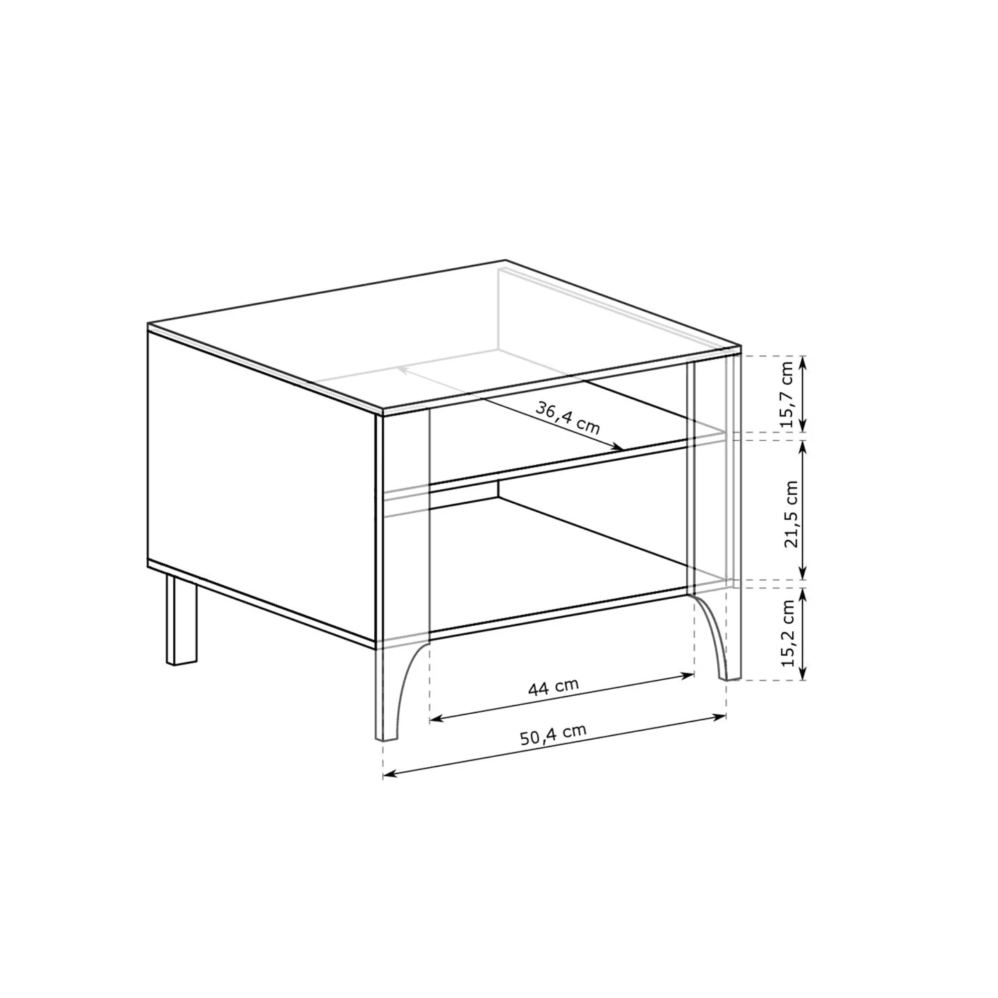 Stolik nocny Solvian 54 cm Czarny