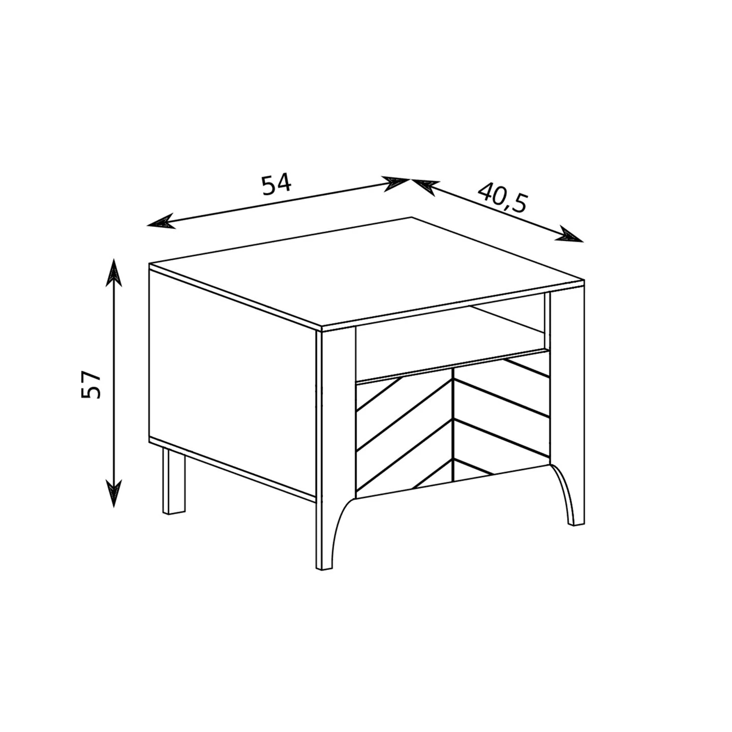 Stolik nocny Solvian 54 cm Kaszmir