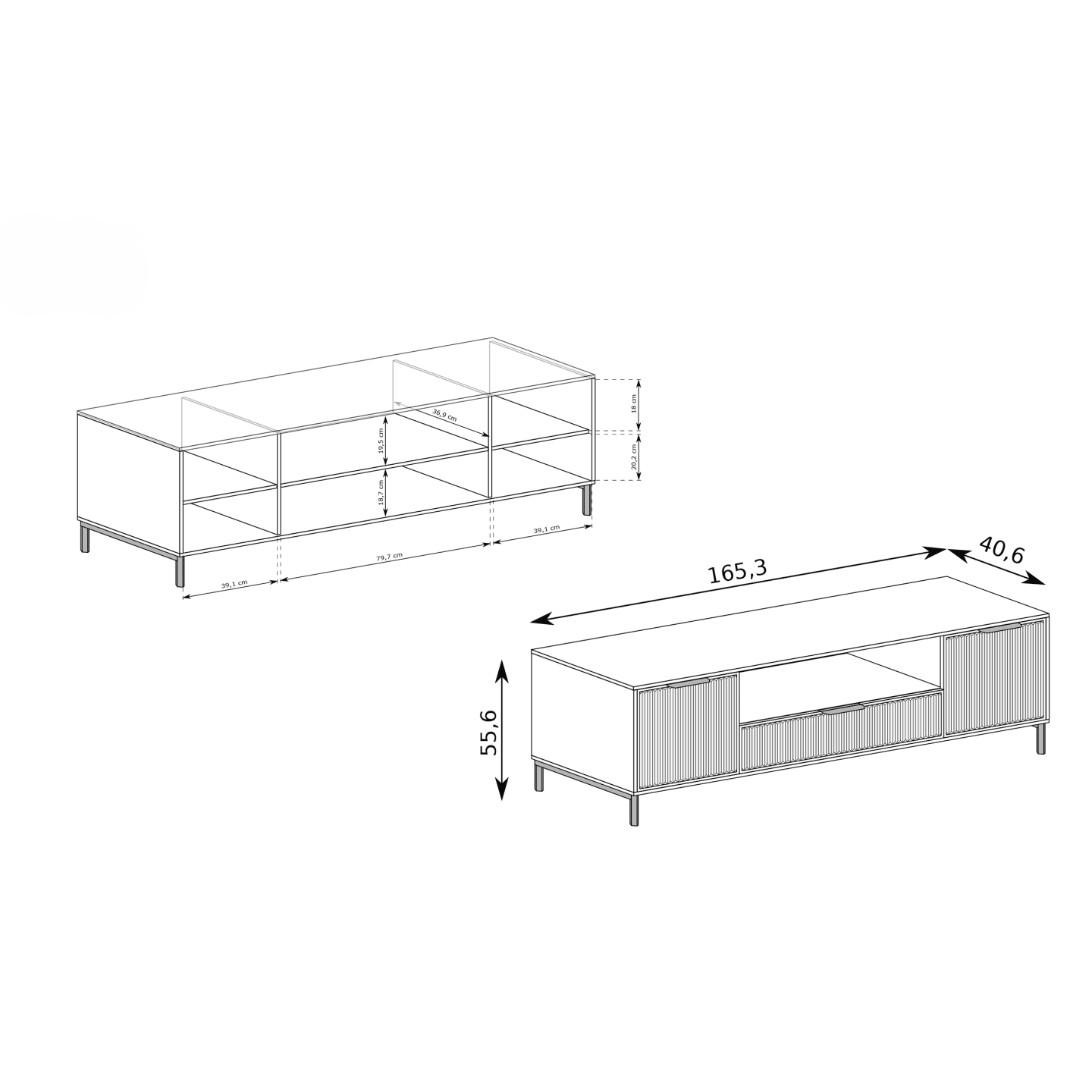 Szafka RTV Delvani 165 cm Indygo