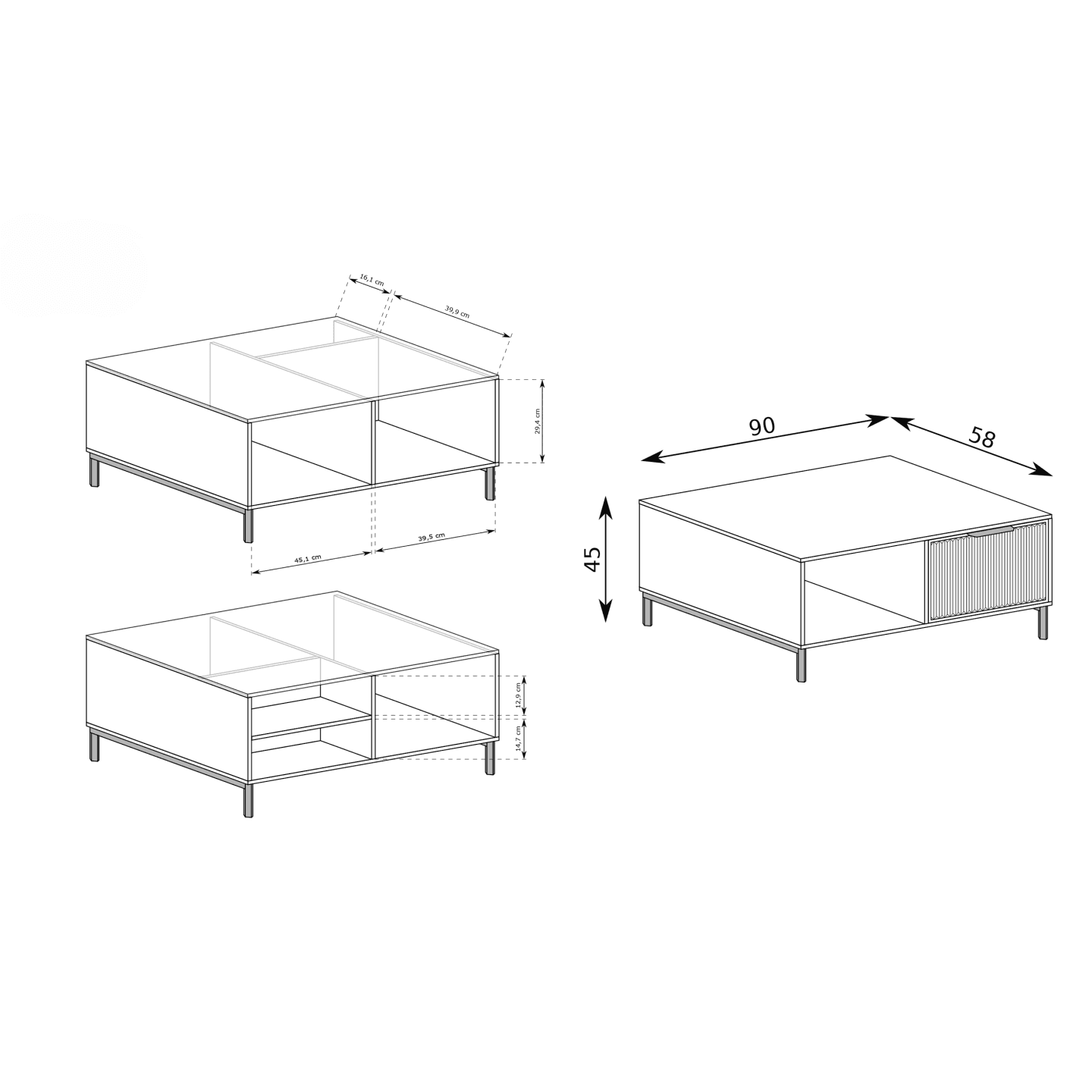Stolik kawowy Delvani 90 cm Kaszmir