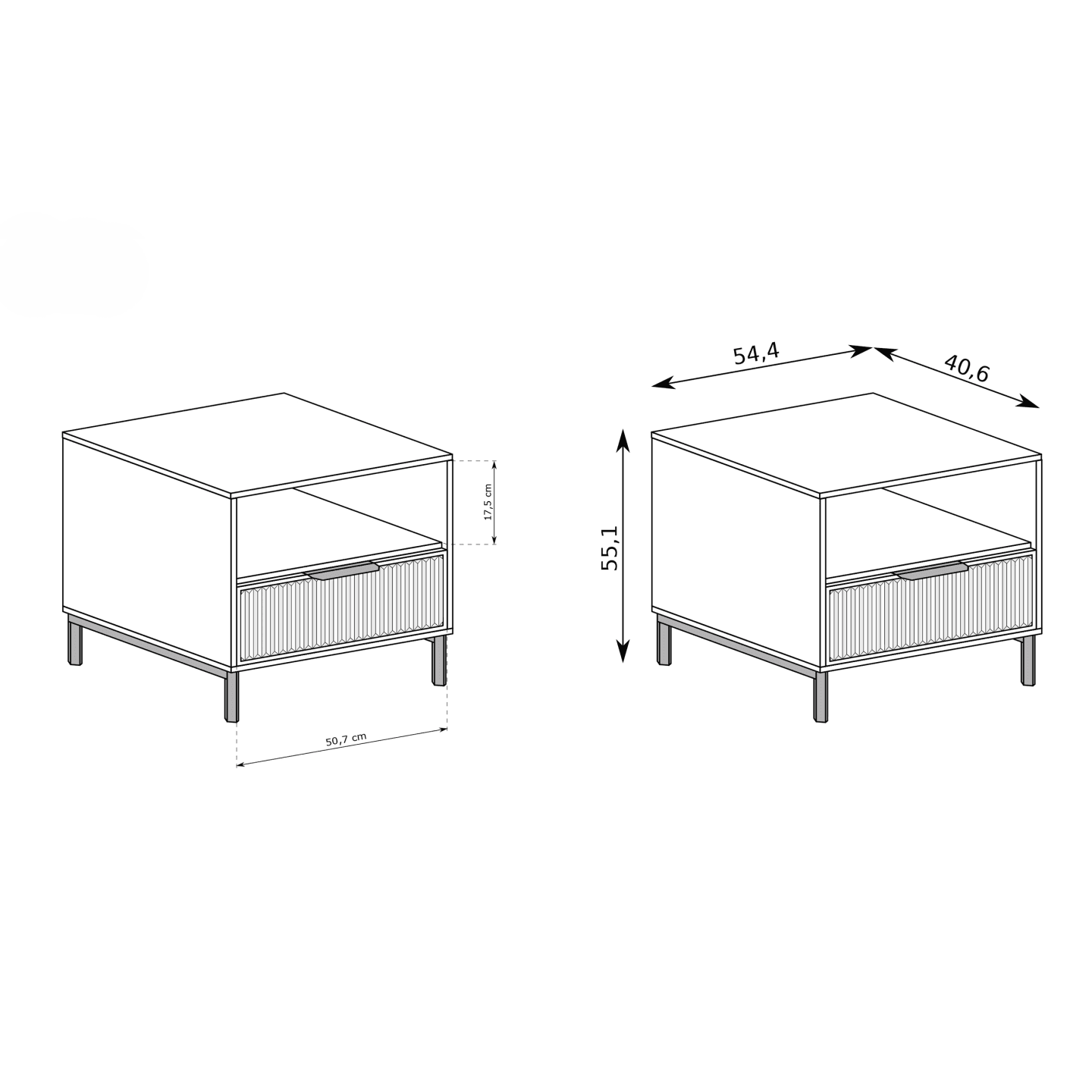 Stolik nocny Delvani 55 cm Kaszmir