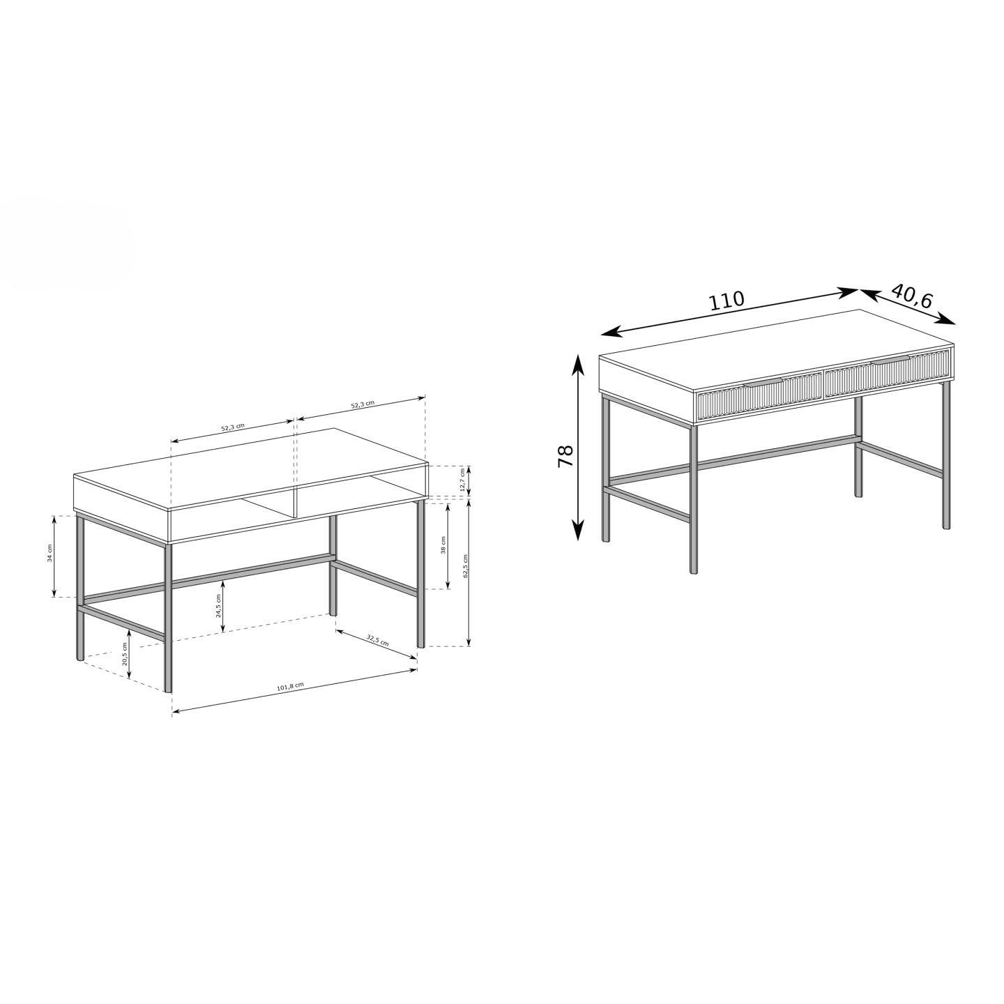 Toaletka Delvani 110 cm Kaszmir