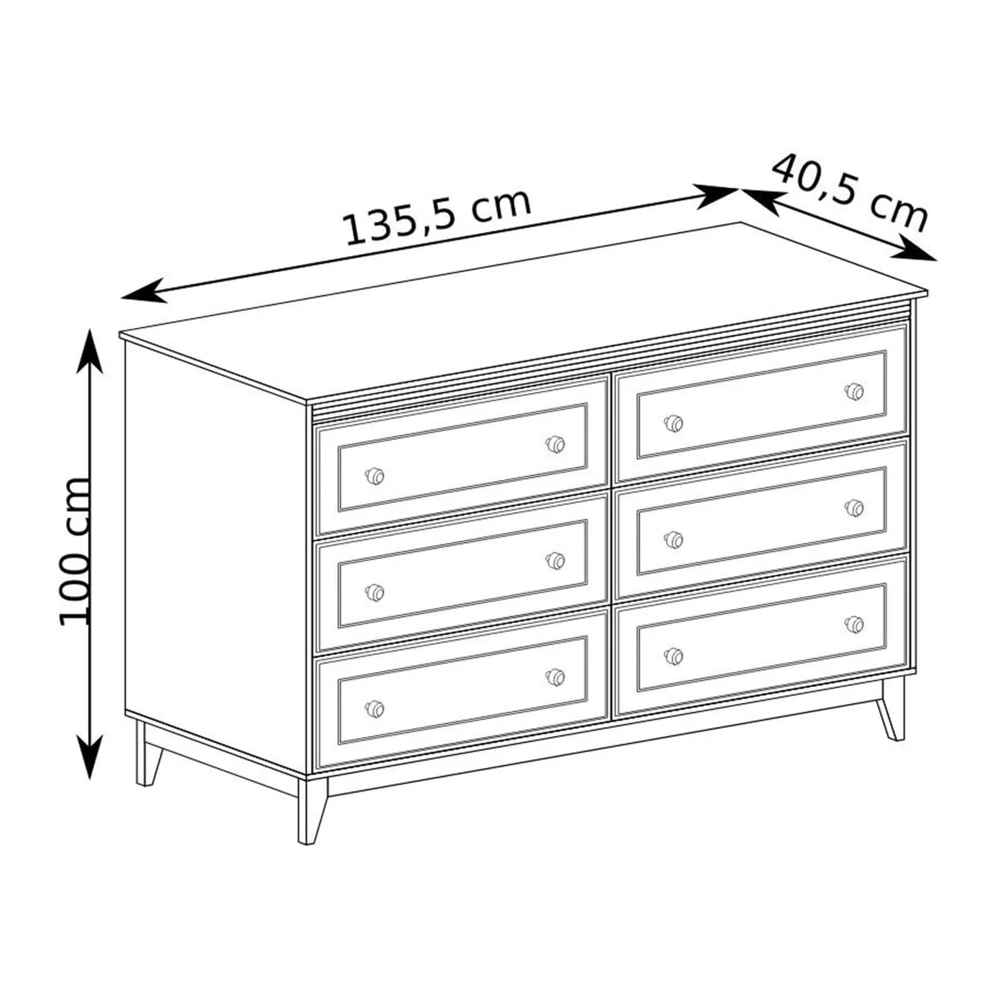 Komoda Harton 135 cm szary diamentowy