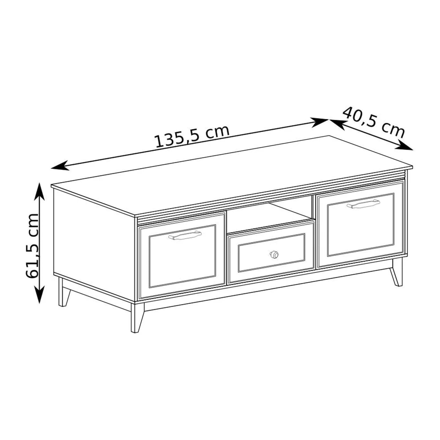 Szafka RTV Harton 135 cm szary diamentowy