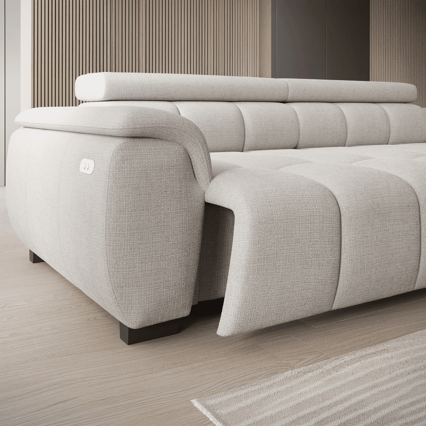Stylowa sofa Alvin elektryczna z ruchomymi zagłówkami