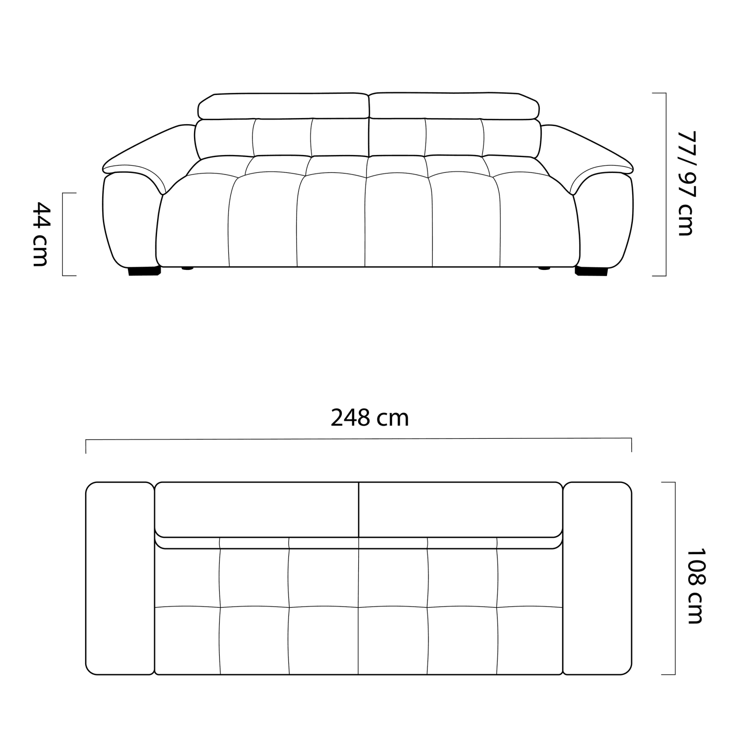 Stylowa sofa Alvin elektryczna z ruchomymi zagłówkami