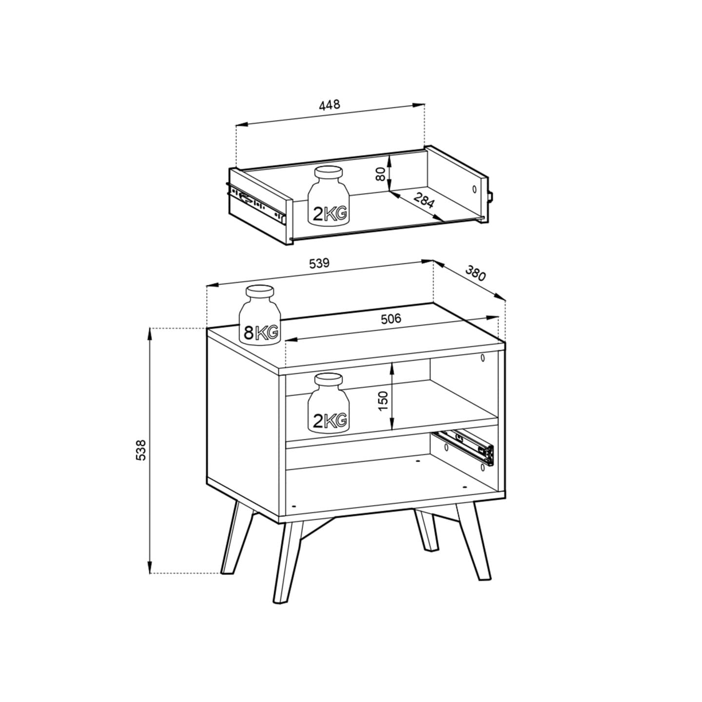 Stolik nocny Grove beż