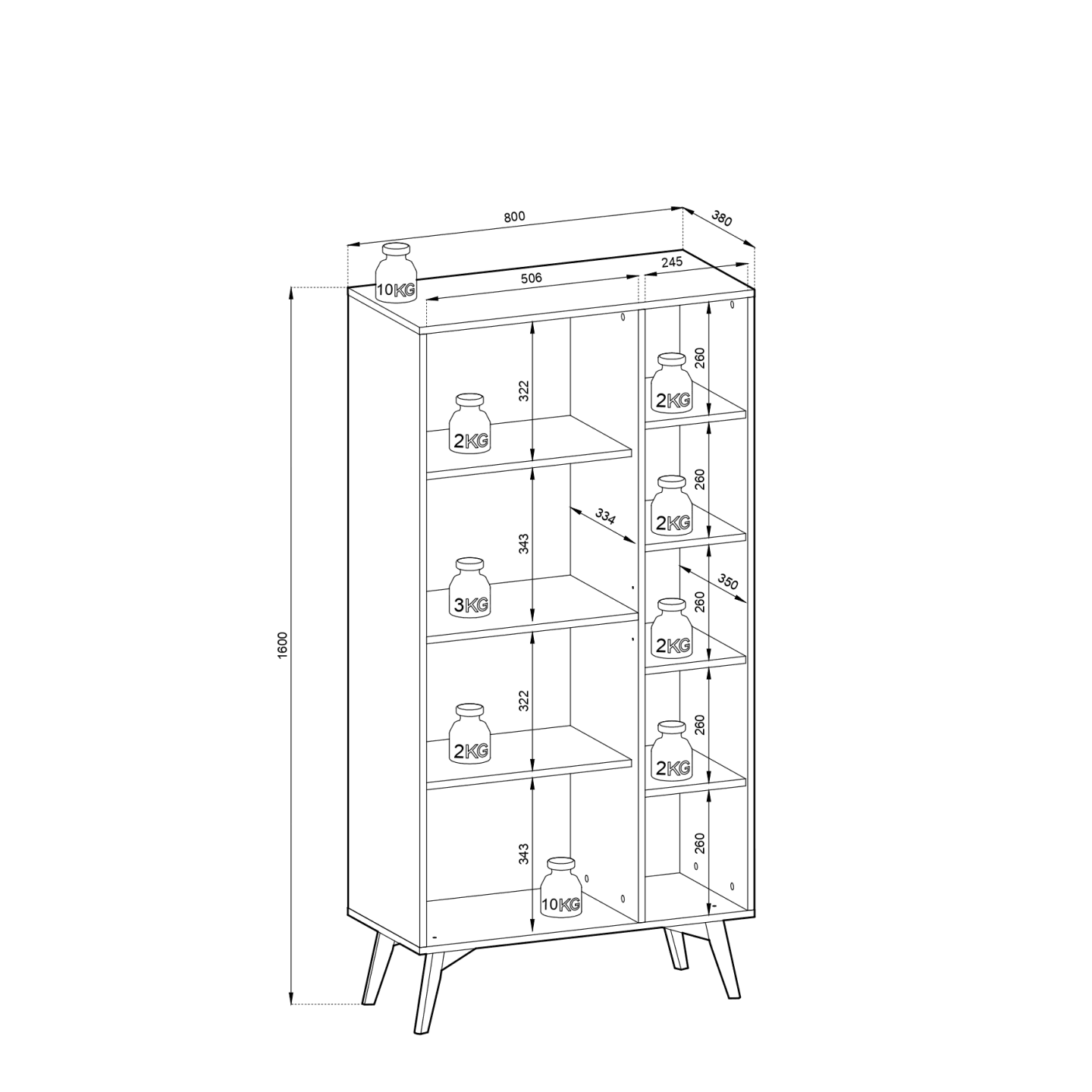 Regał Grove 80 cm Beż