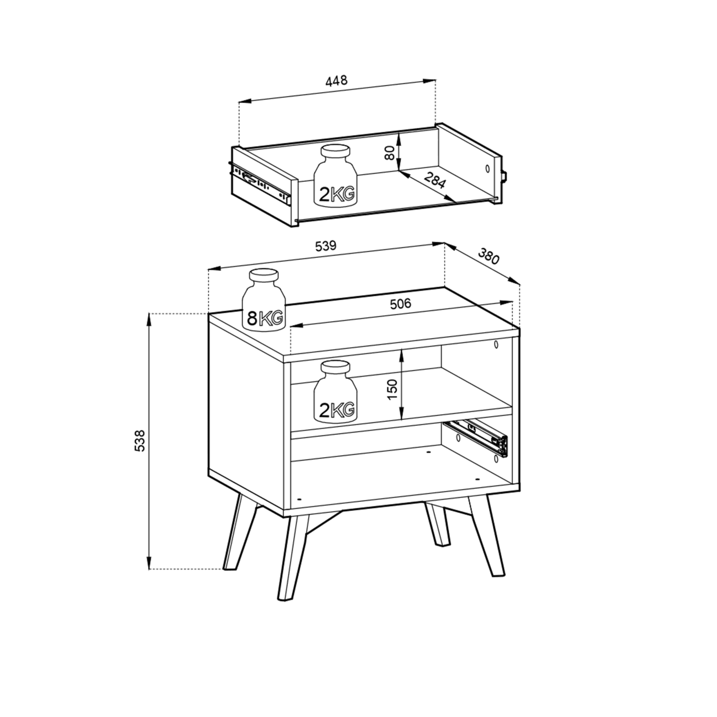 Stolik nocny Grove Eukaliptus