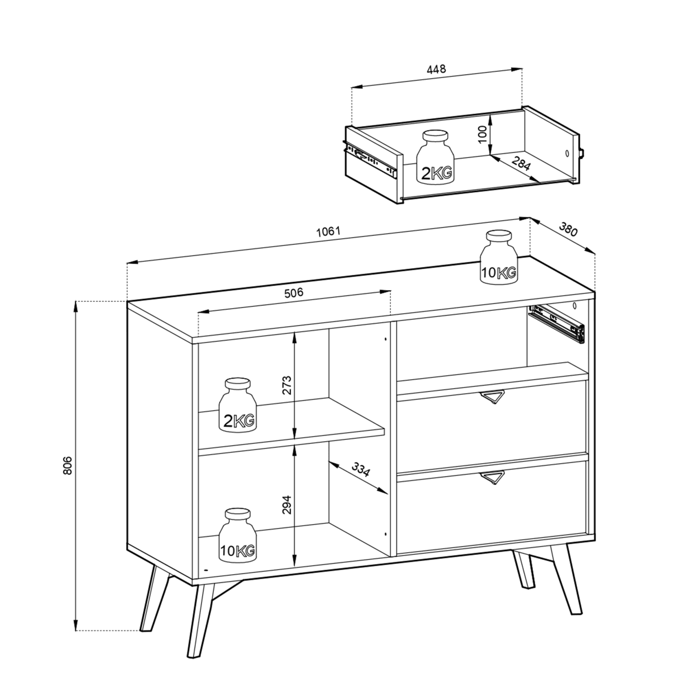 Komoda Grove Eukaliptus z szufladami