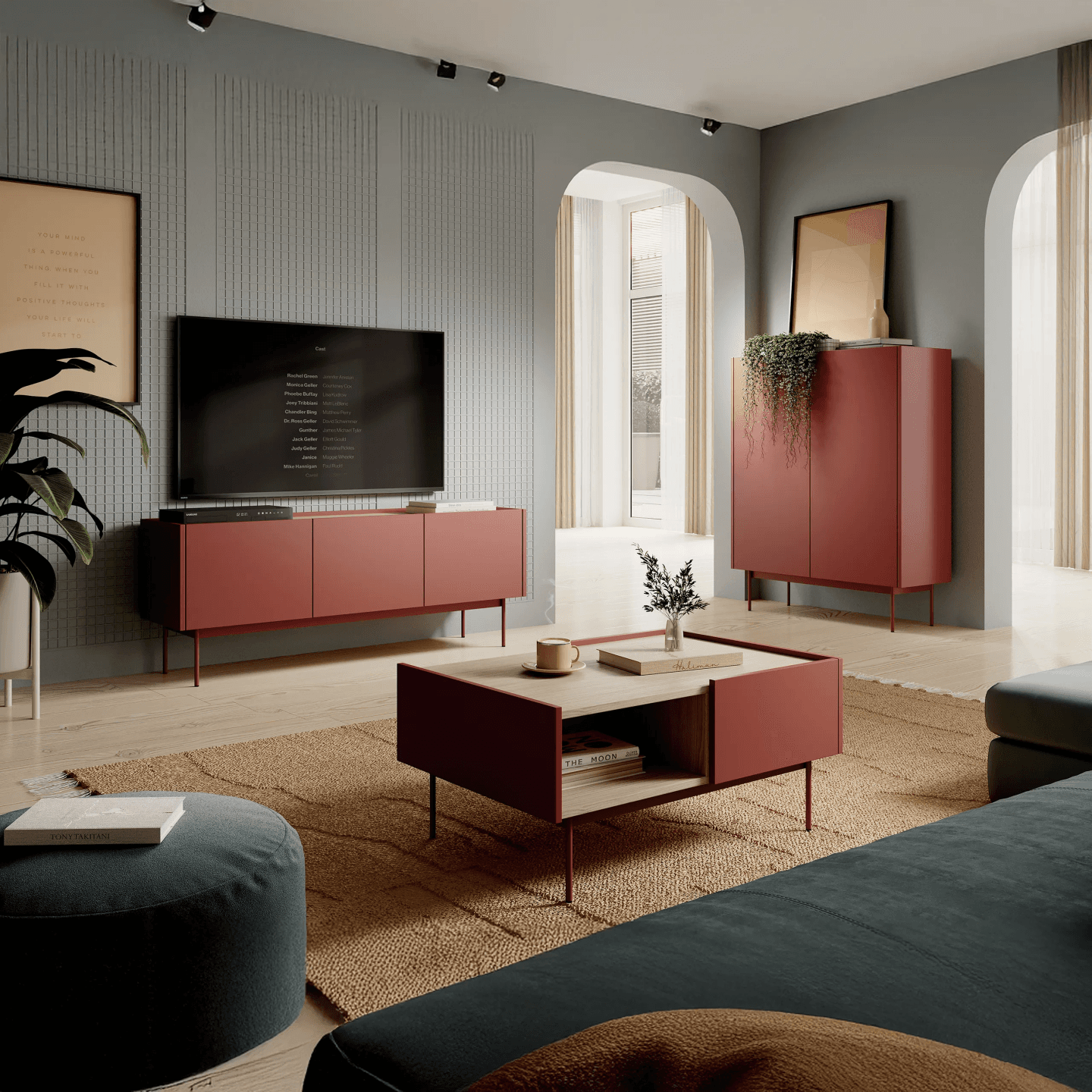 Komoda Chroma Wysoka Ceramic Red